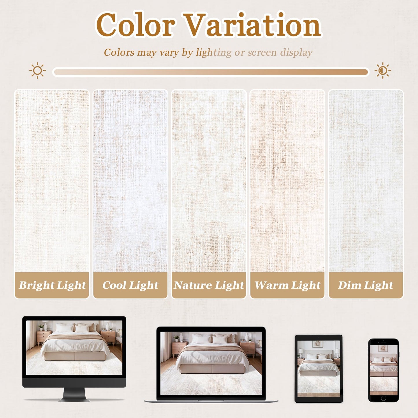 Tosuoka 8x10 Area Rugs for Living Room Bedroom, Washable Rug Beige Abstract Soft Rugs Modern Neutral Non-Slip Large Rug Low Pile Indoor Carpet for Nursery Dining Room Home Office