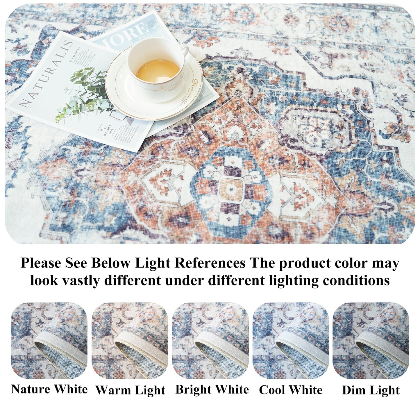 2x8 Washable Hallway Runner Rug: Indoor Non-Slip Entryway Kitchen Rugs Oriental Ultra Soft Carpet for Living Room Bedroom Thin Light Weight Water Resisitant Floor Mat for Bathroom Laudry(2x8,Brick)