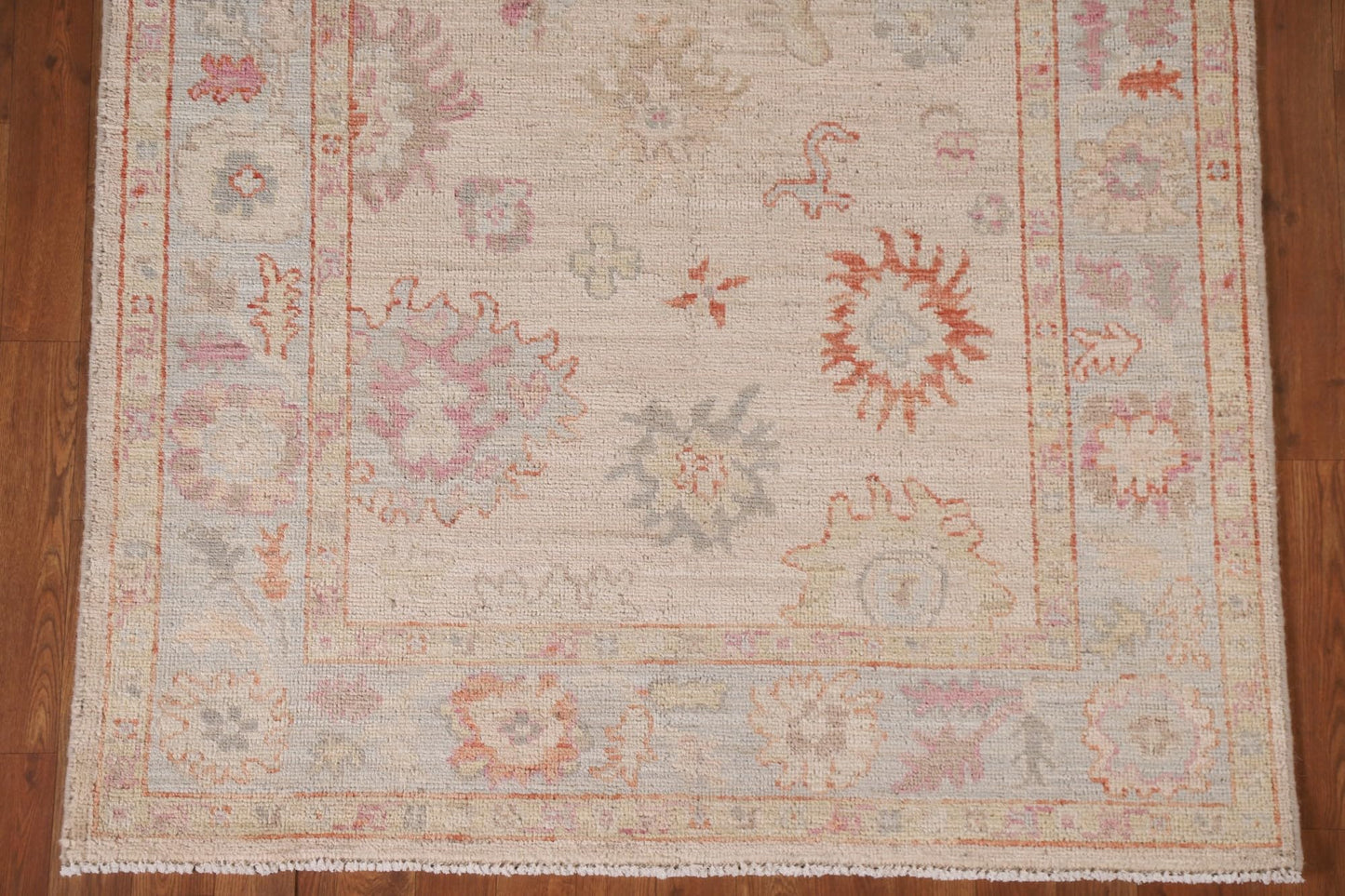 Rug Source Transitional Collection, 4x6 Oushak Rug, Hand Knotted Beige & Ivories Floral Rug, Oriental 100% Wool Carpet for Foyer, Entryway and Hallway