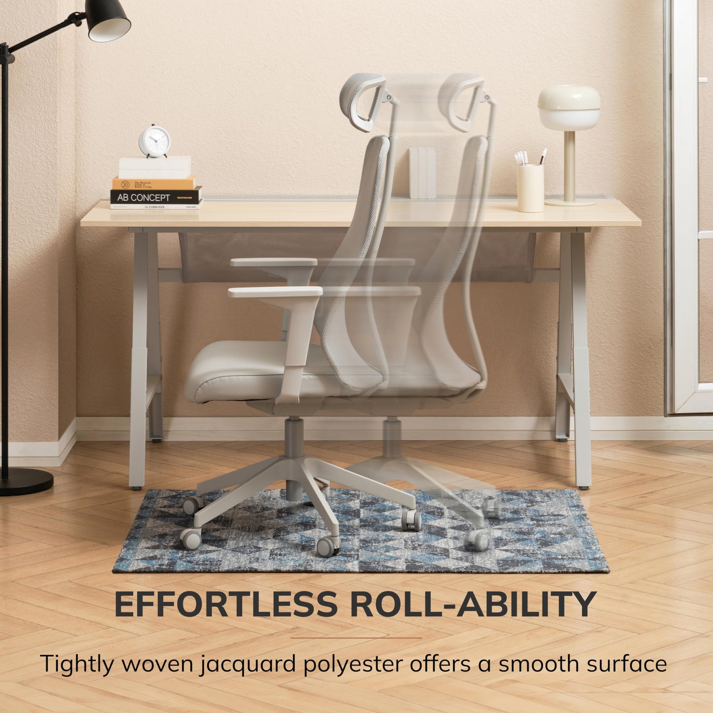 Anji Mountain Rug'd Office Chair Mat for Carpet & Hardwood Floor - Jacquard Woven, Anti-Slip Backing, Low Pile, Floor Protector Desk Chair Mat, Office Rugs for Rolling Chairs (Tromso - 36" x 48")