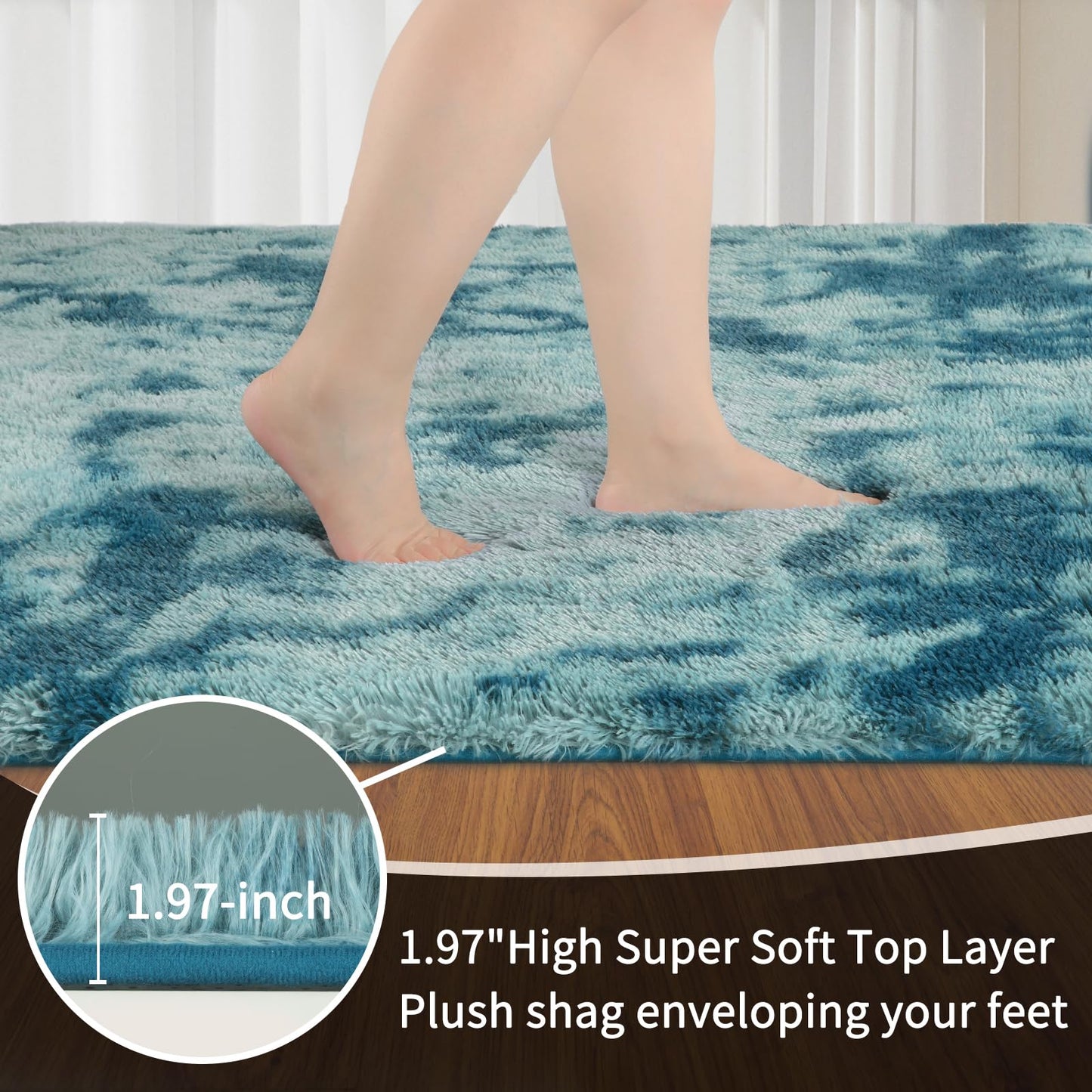 Sour Lemon 8x10 Area Rugs for Bedroom, Living Room Fluffy Rug, Large Area Rug Shag Shaggy Carpet Soft Plush Furry Bedside Rug, Machine Washable Area Rug for Kids Girls Boys Home Decor Anti Slip