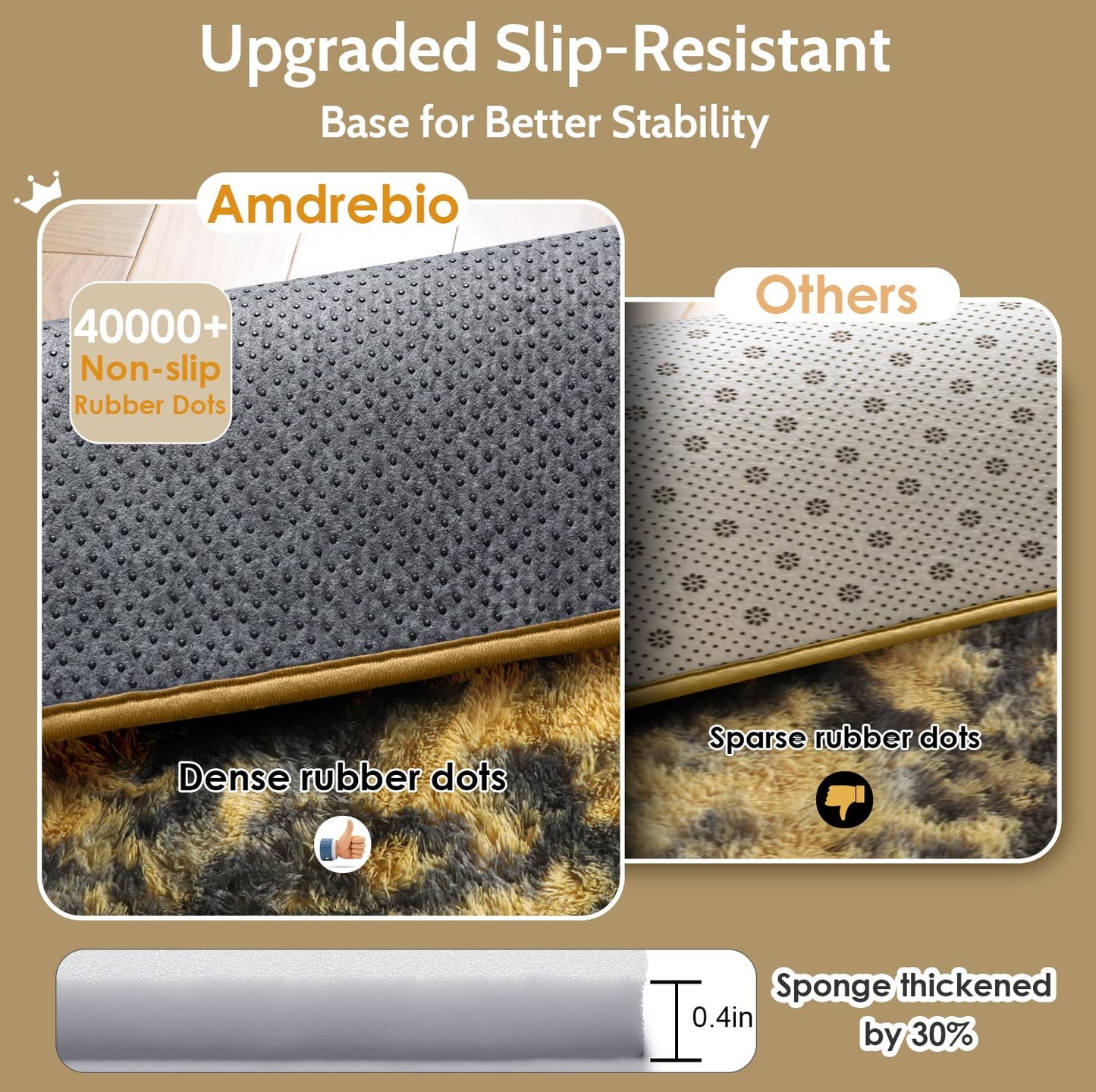Amdrebio Black Gold Yellow Grey Rugs for Bedroom Living Room Decor, Fluffy Furry Fuzzy Shaggy Area Rug 4x6 for Kids Room Dorm Home Office, Modern Cool Leopard Cheetah Shag Carpet for Teen Boys Men
