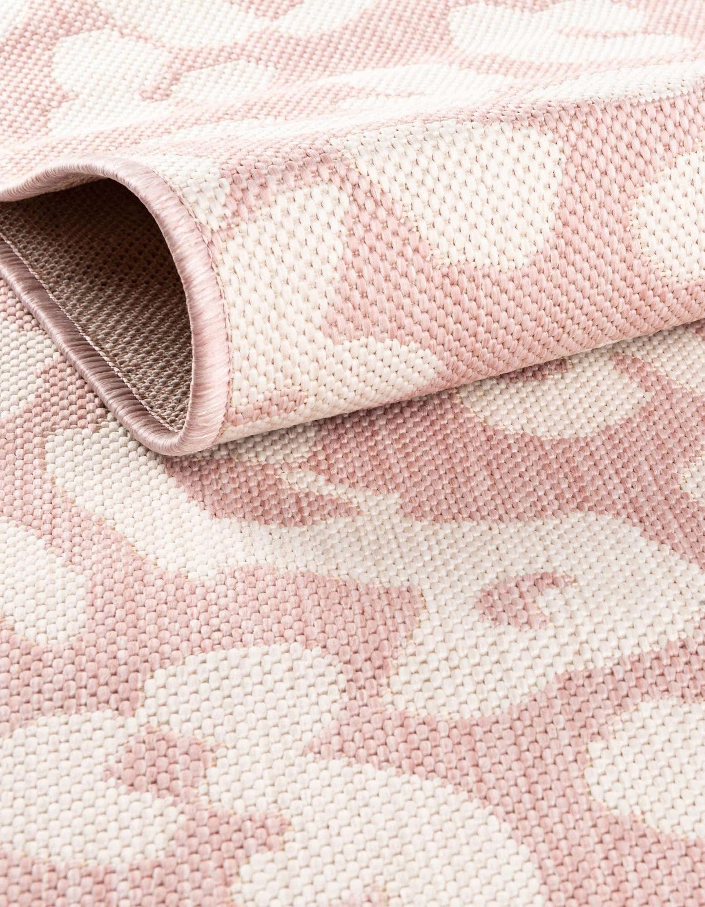 Unique Loom Outdoor Safari Collection Area Rug - Leopard (3' x 5' 3" Rectangle, Pink Ivory/ Ivory)