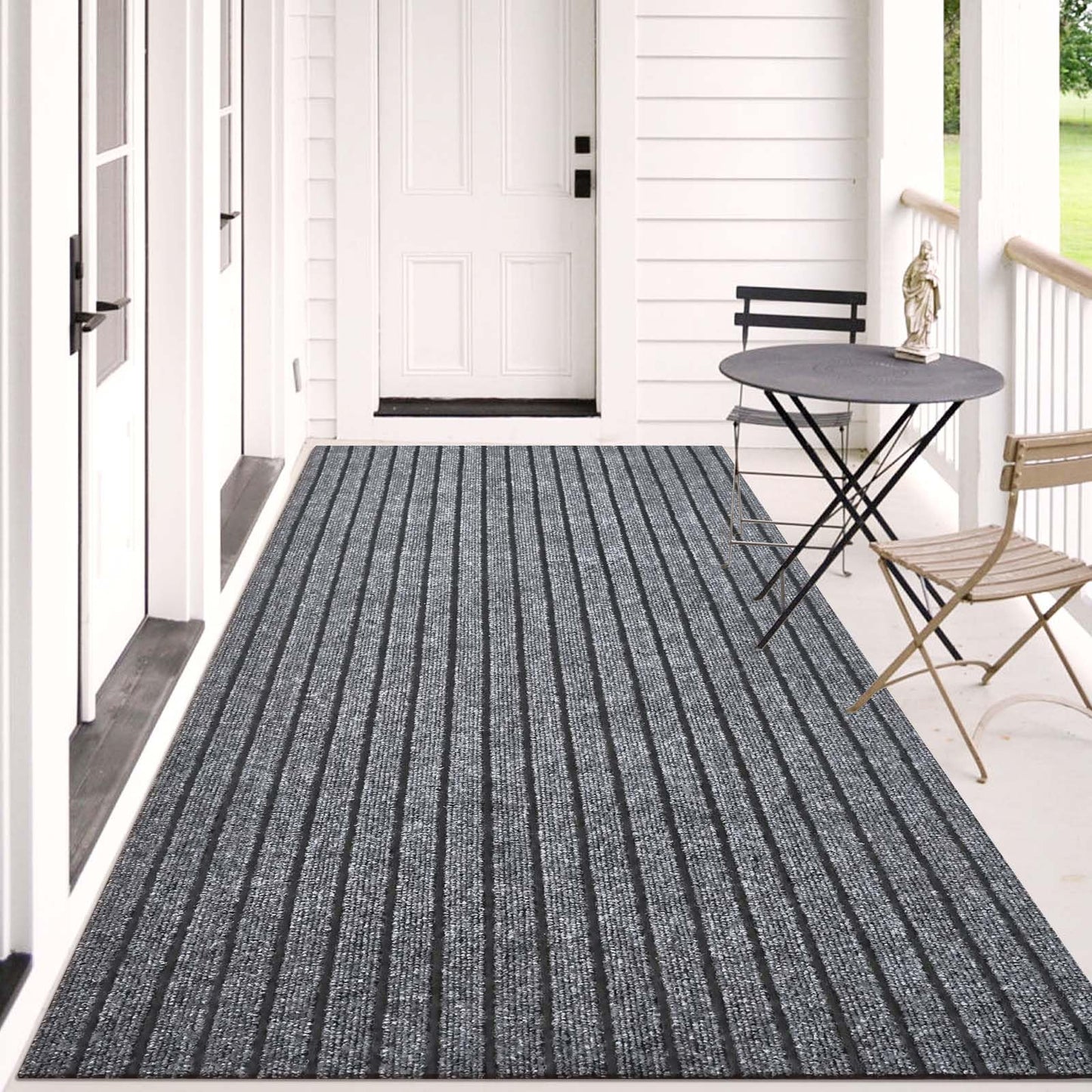 Morefany Outdoor/Indoor 2ft x 6ft Runner Rug, Hallway Custom Sizes Non-Slip Rubber Backing Area Runner Rugs Waterproof Carpet Rugs for Kitchen Entryway Balcony Garage Stair Laundry