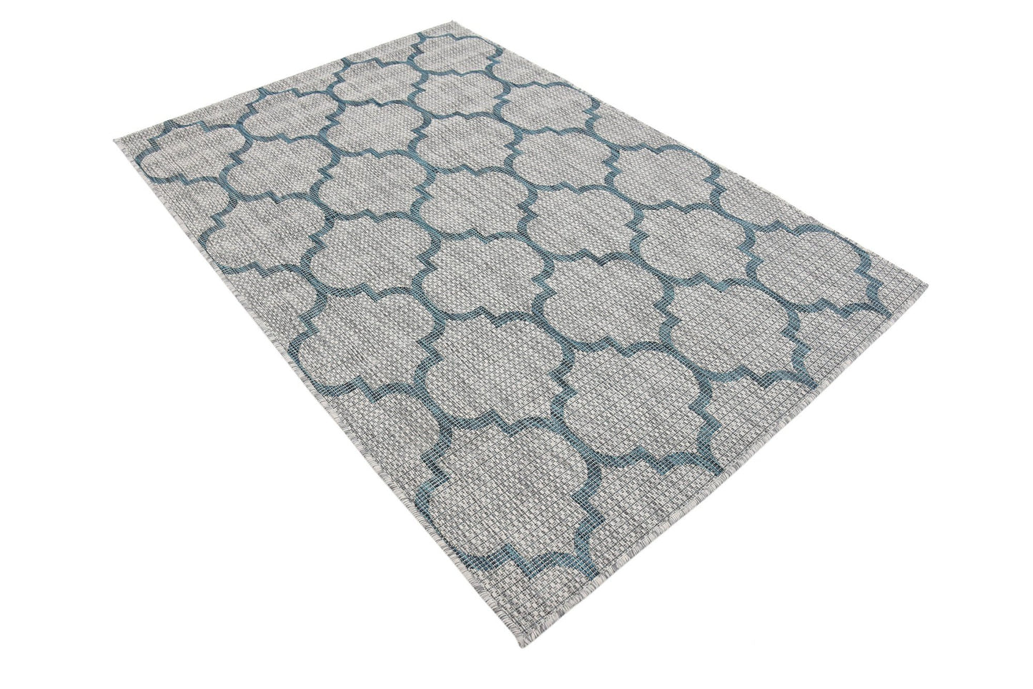 Unique Loom Outdoor Trellis Collection Area Rug (4' 1" x 6' 1" Rectangle, Gray/ Ivory)