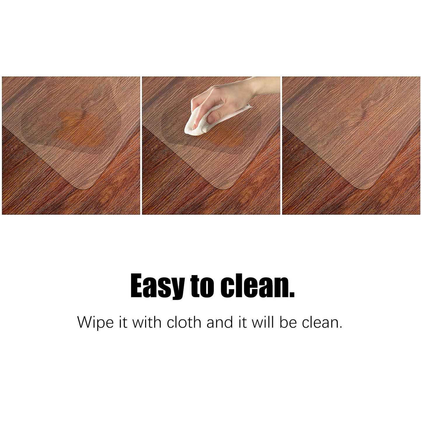 Azadx Office Chair Mat for Hard Floors 36 X 48, Clear PVC Hardwood Floor Mat, Durable Plastic Floor Protector for Home and Office use (36" X 48" Rectangle)