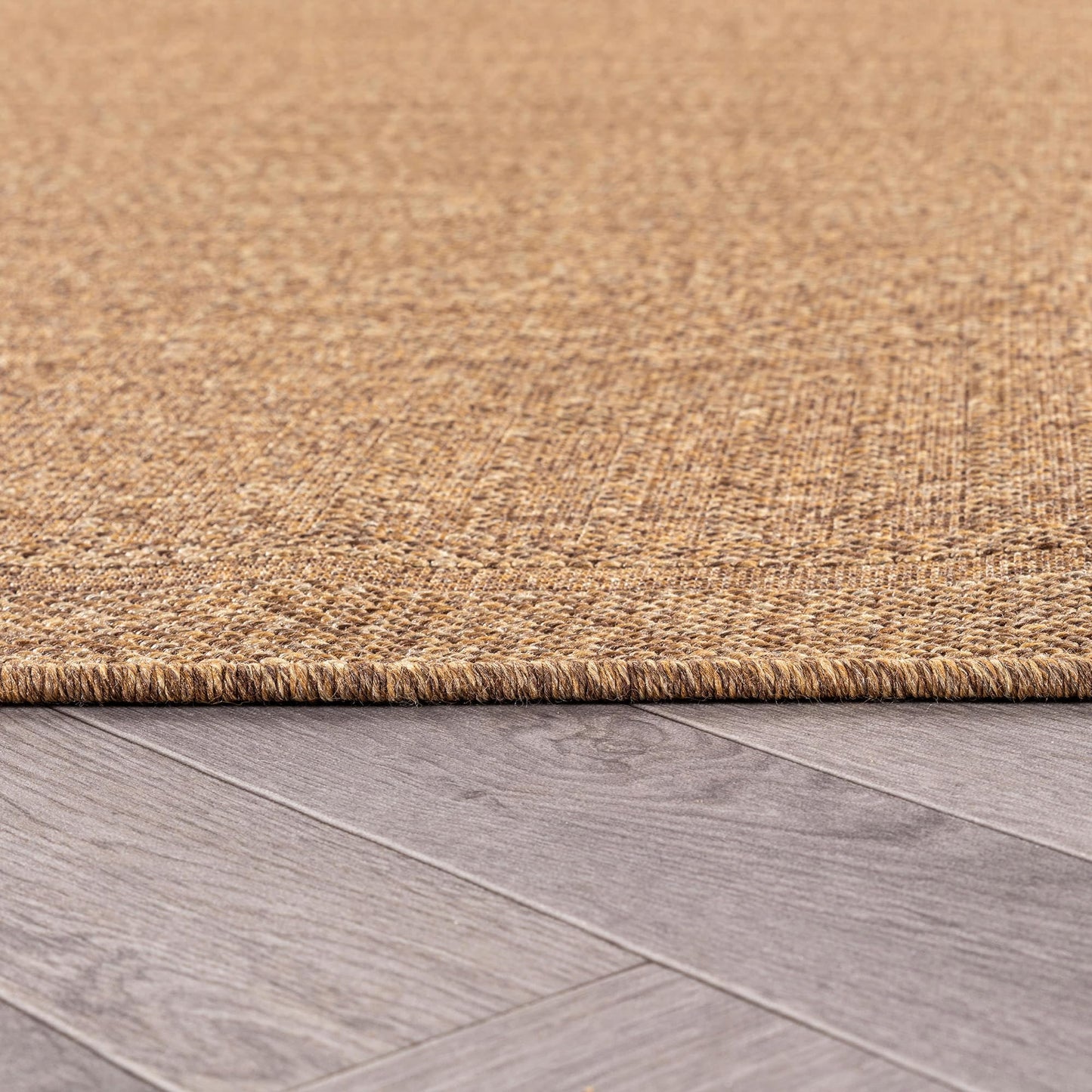Rugshop Geometric Bohemian Indoor/Outdoor Flat Woven Area Rug, Natural Jute-Style, Easy-Care Patio Rug for Backyard Porch Deck Balcony, 4' x 6' Natural/Jute