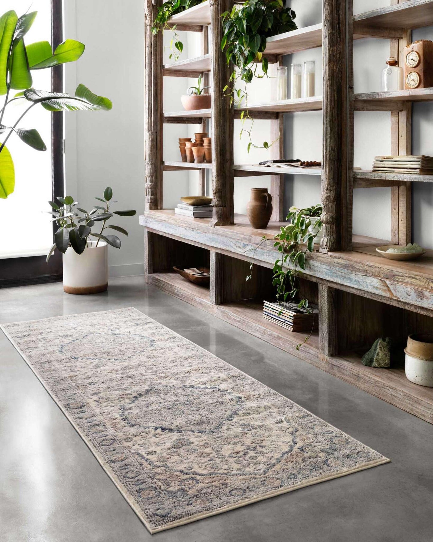 Loloi II Teagan Collection TEA-01 Natural/Lt. Grey 6'-7" x 9'-2", .25" Thick, Area Rug, Soft, Durable, Neutral, Woven, Low Pile, Non-Shedding, Easy Clean, Living Room Rug