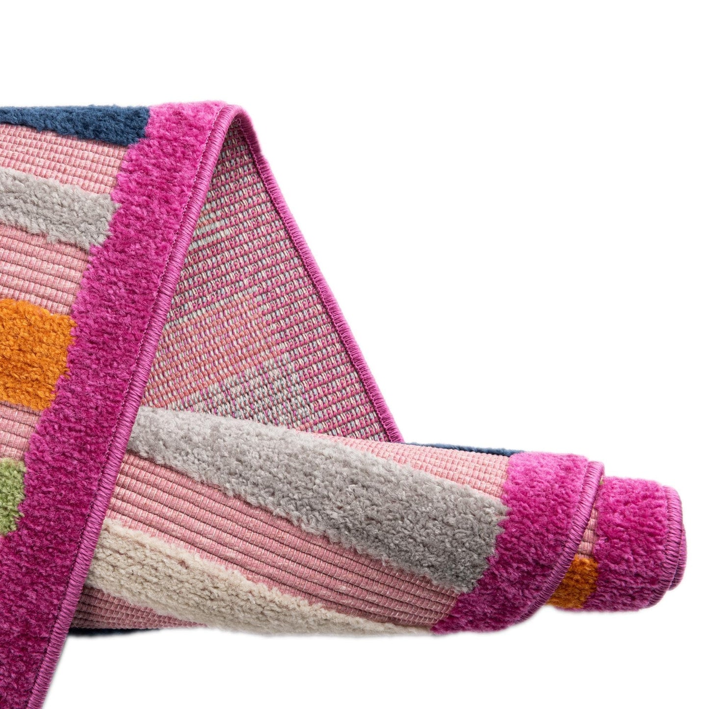 Rugs.com - Aruba Outdoor Rug – 5' 3 x 8' Pink Washable Indoor/Outdoor Rug – Bohemian Striped Pattern for Patios, Decks, and Playrooms