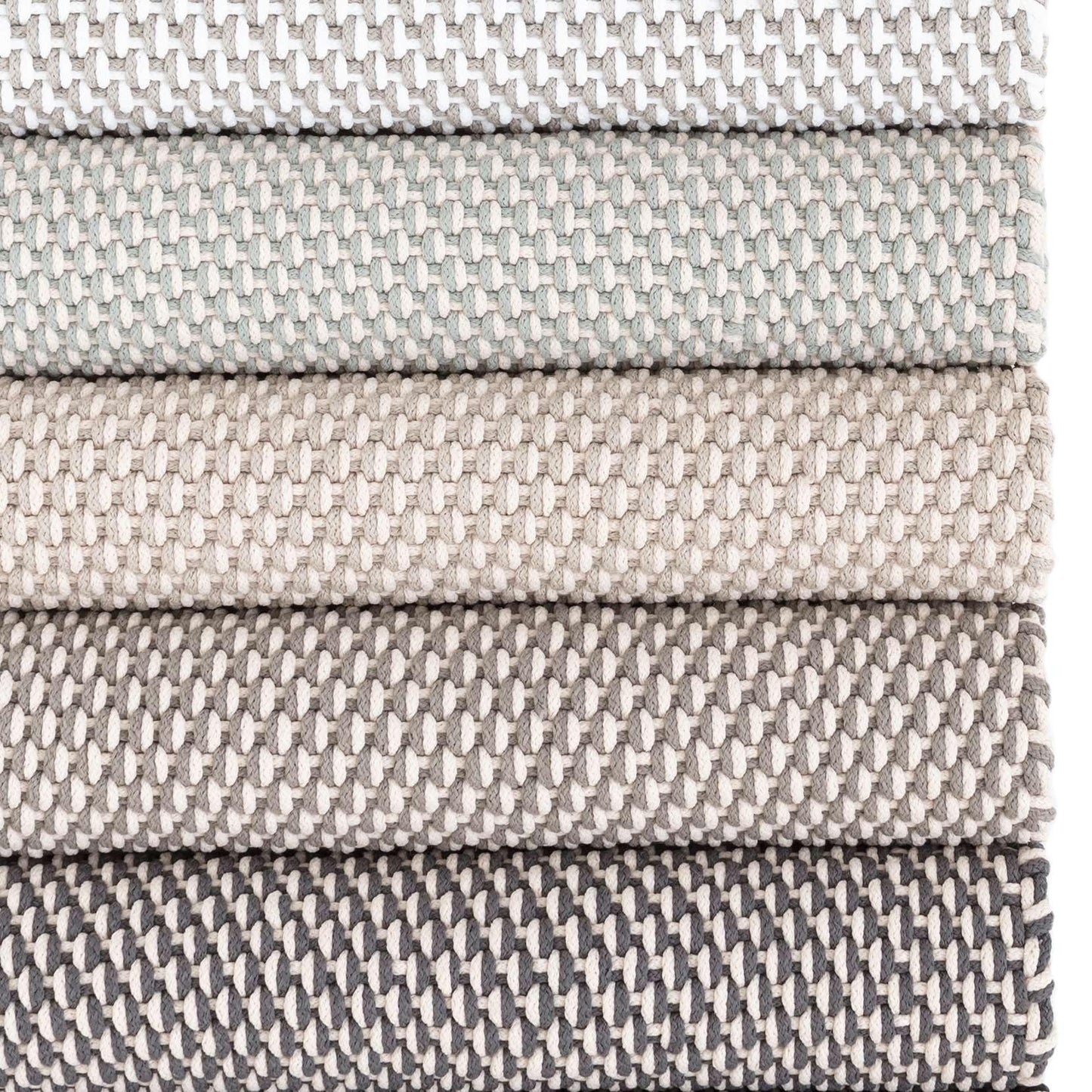 Dash and Albert Two-Tone Rope Indoor/Outdoor Area Rug - 2' x 3' Platinum & Ivory Graphic Handwoven Washable Accent Rug - Durable, Fade Resistant, High Traffic