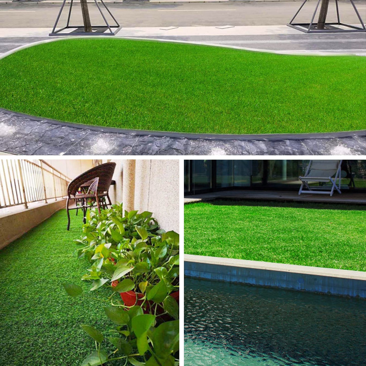 FREADEM Artificial Grass Turf for Pet Dogs 3' x 5', Fake Grass Lawn with Drain Holes, Indoor Outdoor Synthetic Grass Mat for Garden Gym Patio Balcony Playground Backyard, Height 0.8 Inch