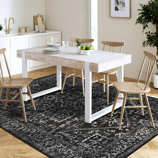 QQpony Chair Mat for Hard Floors, 75" x 60" Floor Mat for Hardwood Floors, Area Rug for Living Room, Non-Slip Rug Pad for Hard Floors, Protector Floor Rug Mat for Home Office (Black)