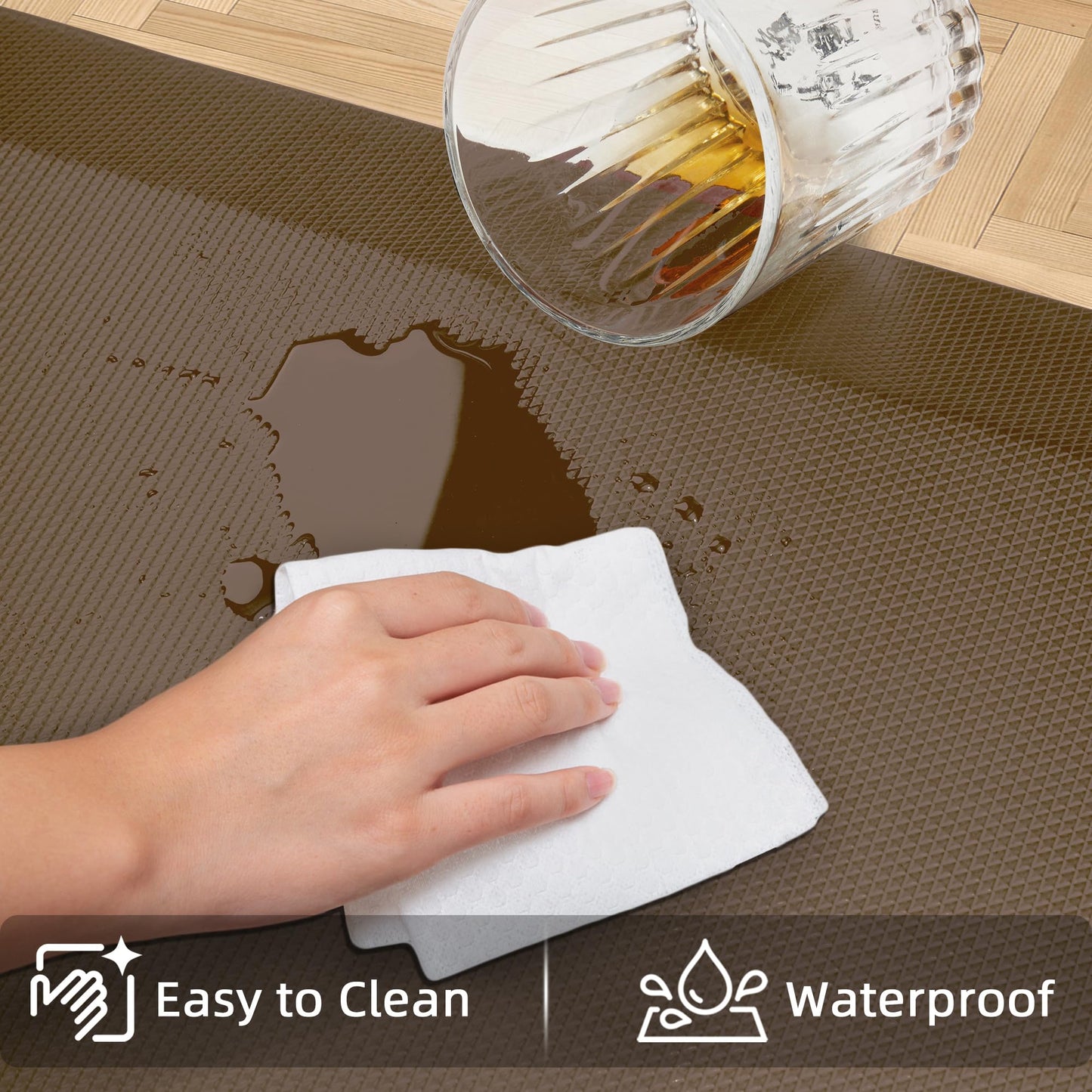 Anti Fatigue Kitchen Mats for Floor, Brown 9/10 Extra Thick Cushioned Standing Desk Mat, Comfort Memory Foam Ergonomic Kitchen Rugs and Mats Non-Slip Waterproof for Office, Kitchen, Sink, 20" x 32"