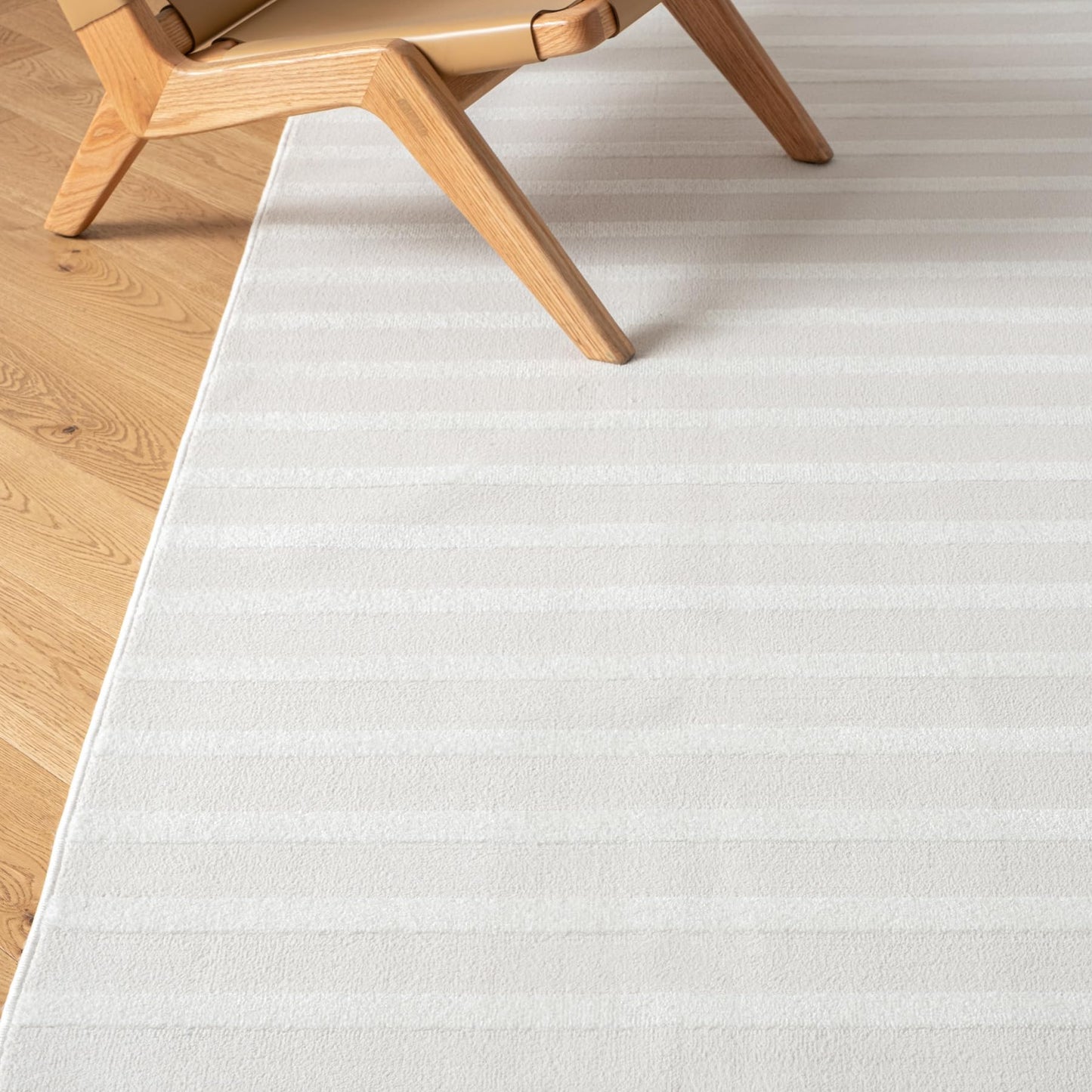 Revival Rugs Staves 7'x9' Area Rugs for Living Room Bedroom Dining Room - Washable, Oeko-TEX Certified, Cream