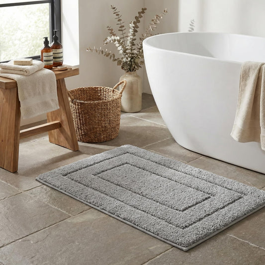GRANNY SAYS Gray Bathroom Rugs, Bath Mats for Bathroom Non-Slip, Super Soft and Water Absorbent, Microfiber Bath Rugs, Machine Wash Dry, Bath Rugs for Floor, Tub and Shower, 16" x 24"