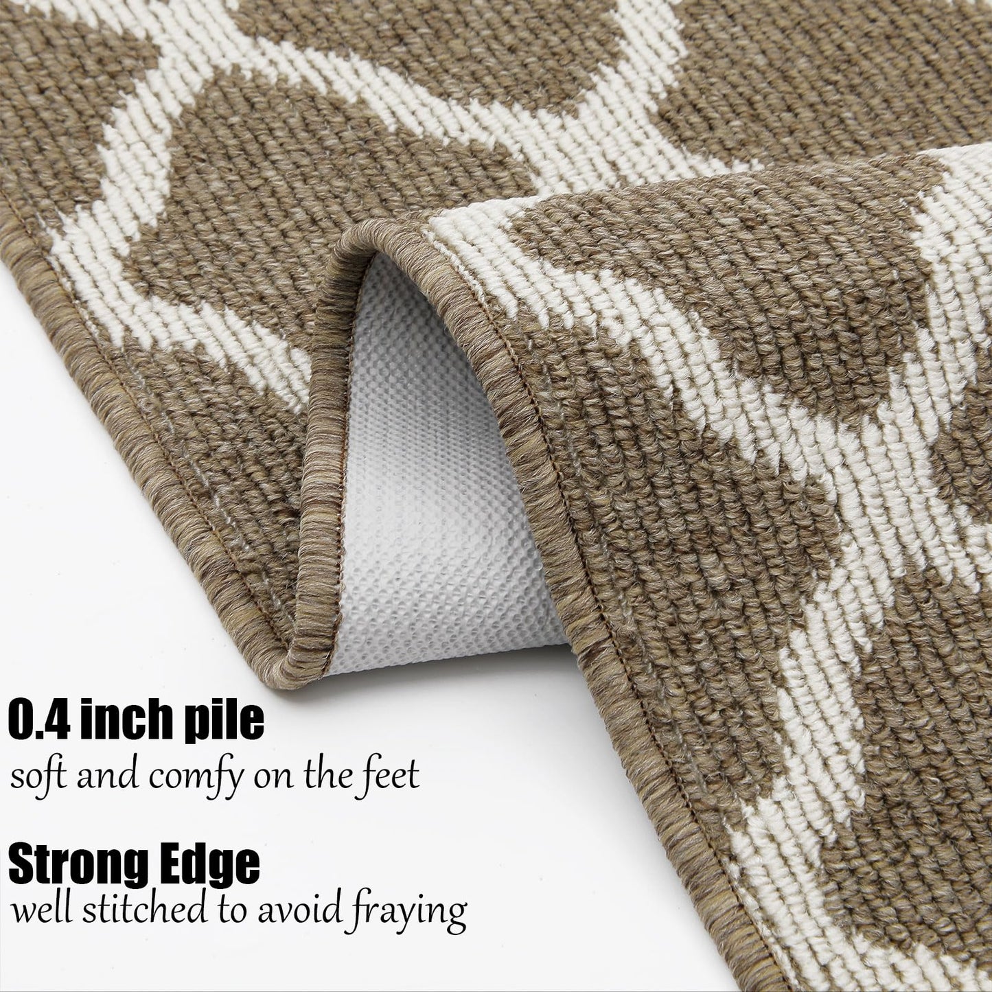 SHACOS Washable Runner Rug 20"x59" Non Slip Stain Resistant Dirt Trapper Rug Runner Floor Mat Carpet Runners for Entryway Kitchen Home Garage Office, Brown