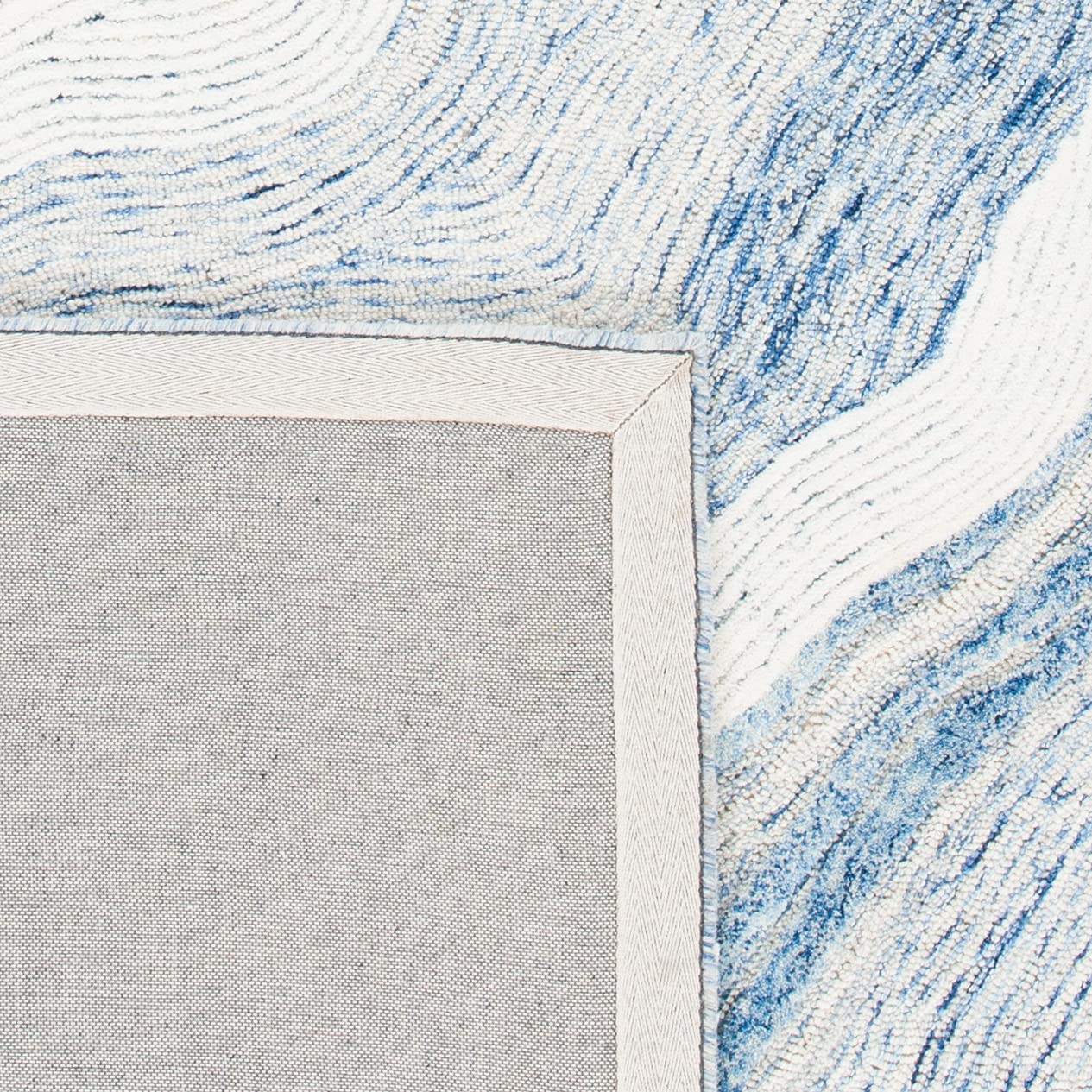 SAFAVIEH Fifth Avenue Collection 10' x 14' Blue/Ivory FTV121M Handmade Mid-Century Modern Abstract New Zealand Wool Living Room Dining Bedroom Area Rug