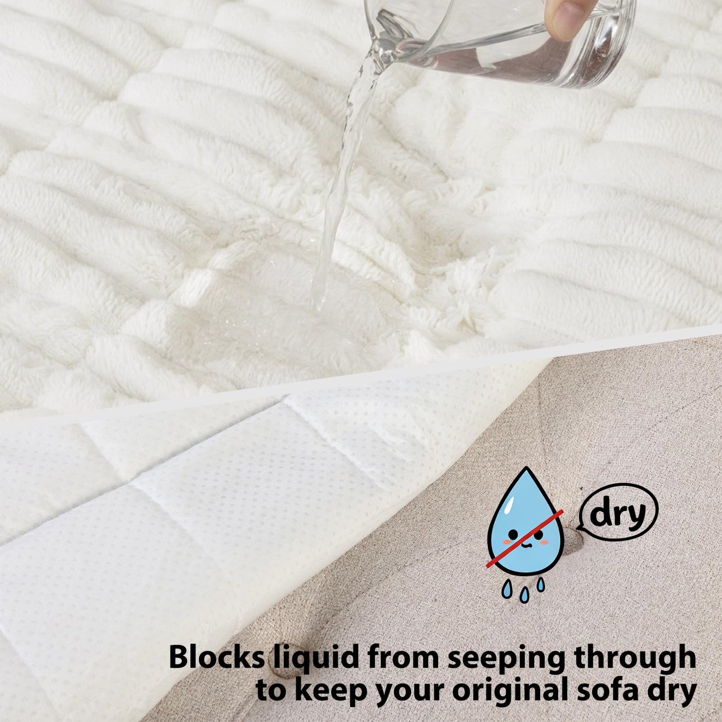 Fixwal Pet and Family Friendly Couch Covers, Washable Non-Slip Dog Mat with Waterproof Backing, Soft Plush Protector for Sofa, Car Seat, Bedside, Playpen, Camping (White, 27.6" x 59.1")
