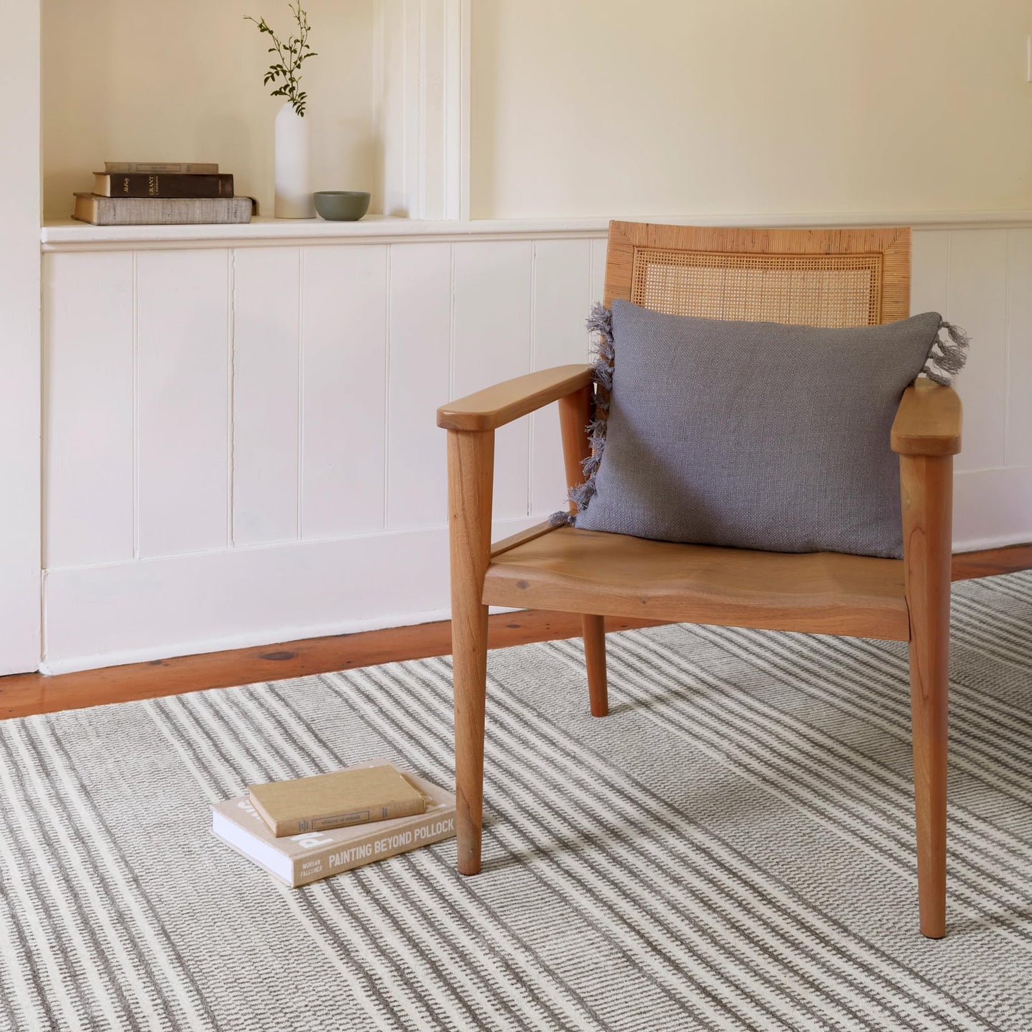 Dash & Albert Tracks Grey Hand Loom Knotted Wool Rug, Runner-2.5 X 8 Feet, Grey Geometric Pattern - Premium Luxury Hotel Quality Soft Breathable Hypoallergenic Machine Washable Easy Care All