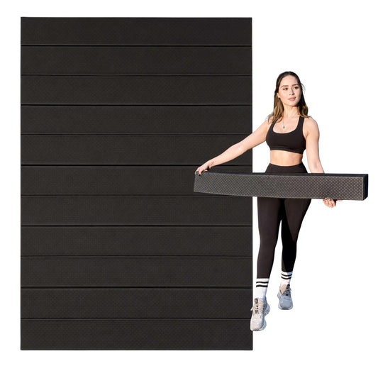 Feetlu Foldable Large Yoga Mat, Extra Space 72"L x 48"W (183 x 122 cm), 6mm & 8mm Thick, Workout Mat for Home Gym and Travel - Anti-Slip Folding Exercise Mat for Yoga & Pilates - Black 6mm