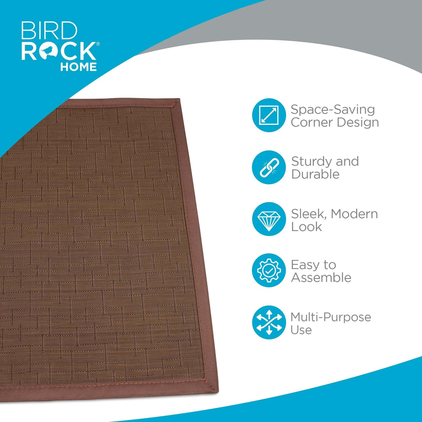 BIRDROCK HOME Indoor/Outdoor Floor Runner Rug - Non-Slip Rubber Backing for Kitchen, Hallway, Living Room, Porch, Bathroom, Office - 24 x 60 Inches - Brown Rug Runner for Entryway and Dining Room