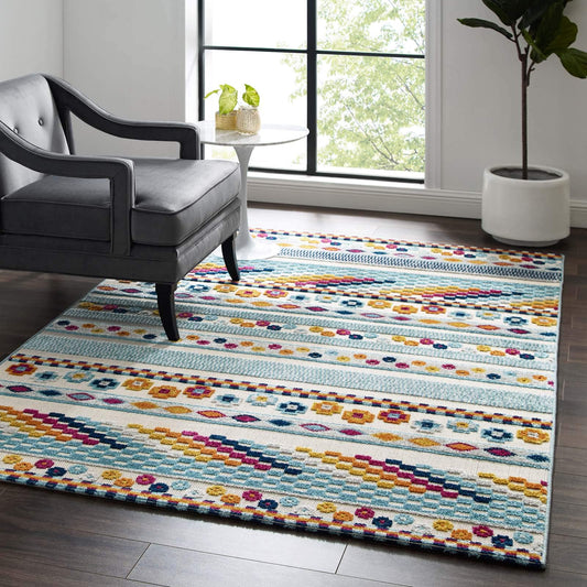 Vintage Floral Persian Medallion Indoor/Outdoor Area Rug