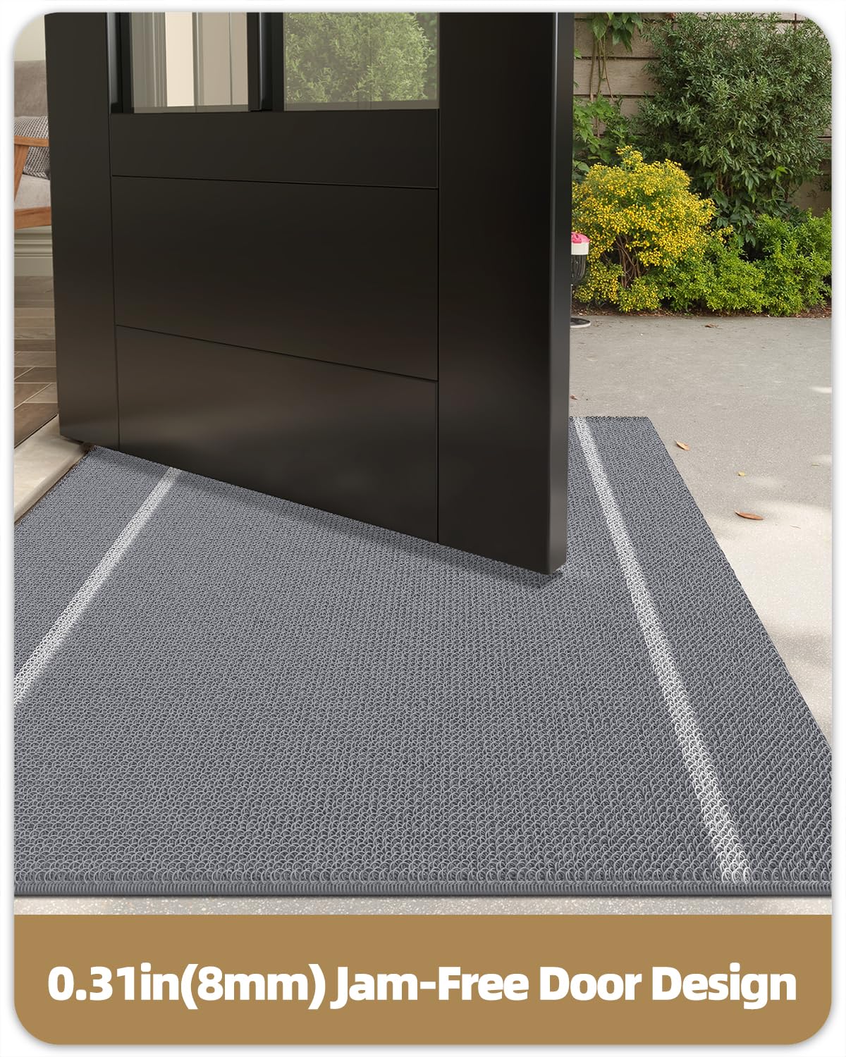 Color&Geometry Front Door Mat (2-Grey, 24"x36")