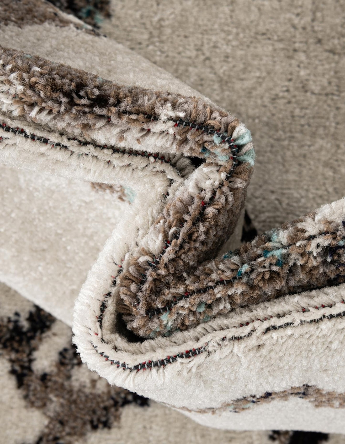 Rugs.com - Madeline Collection Rug – 6' 1 x 9' Ivory Modern Area Rug – Abstract Marble Design for Living Room, Bedroom, and Dining Room