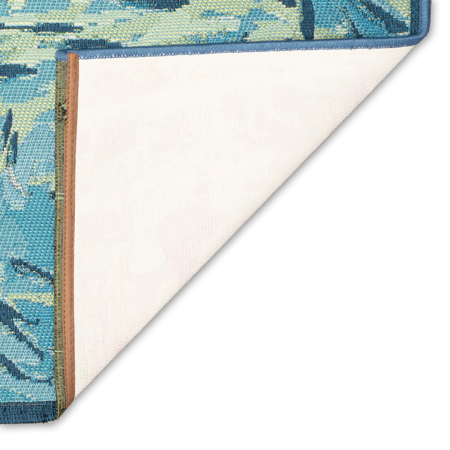 Liora Manne ESENCIA Indoor/Outdoor Power Loomed Latex Back Non Slip Mat - Transitional Graphic Coastal Fish Colorful (Fish to Go Blue Blue) (2' x 2'10")