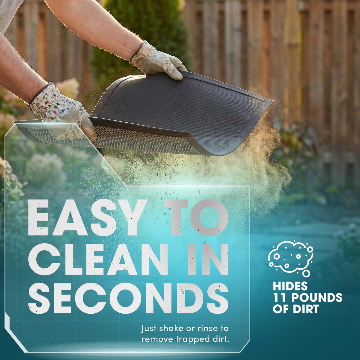 Bernini Aqua-Terra Waterproof Shoe Scraper Door Mat, Heavy Duty Mud Mat with Quick Dry Mesh, Stain Resistant Rubber, Low-Profile Dirt Grabber, Shoe Cleaning Mats for Indoor/Outdoor Entryway, 36"x 24"
