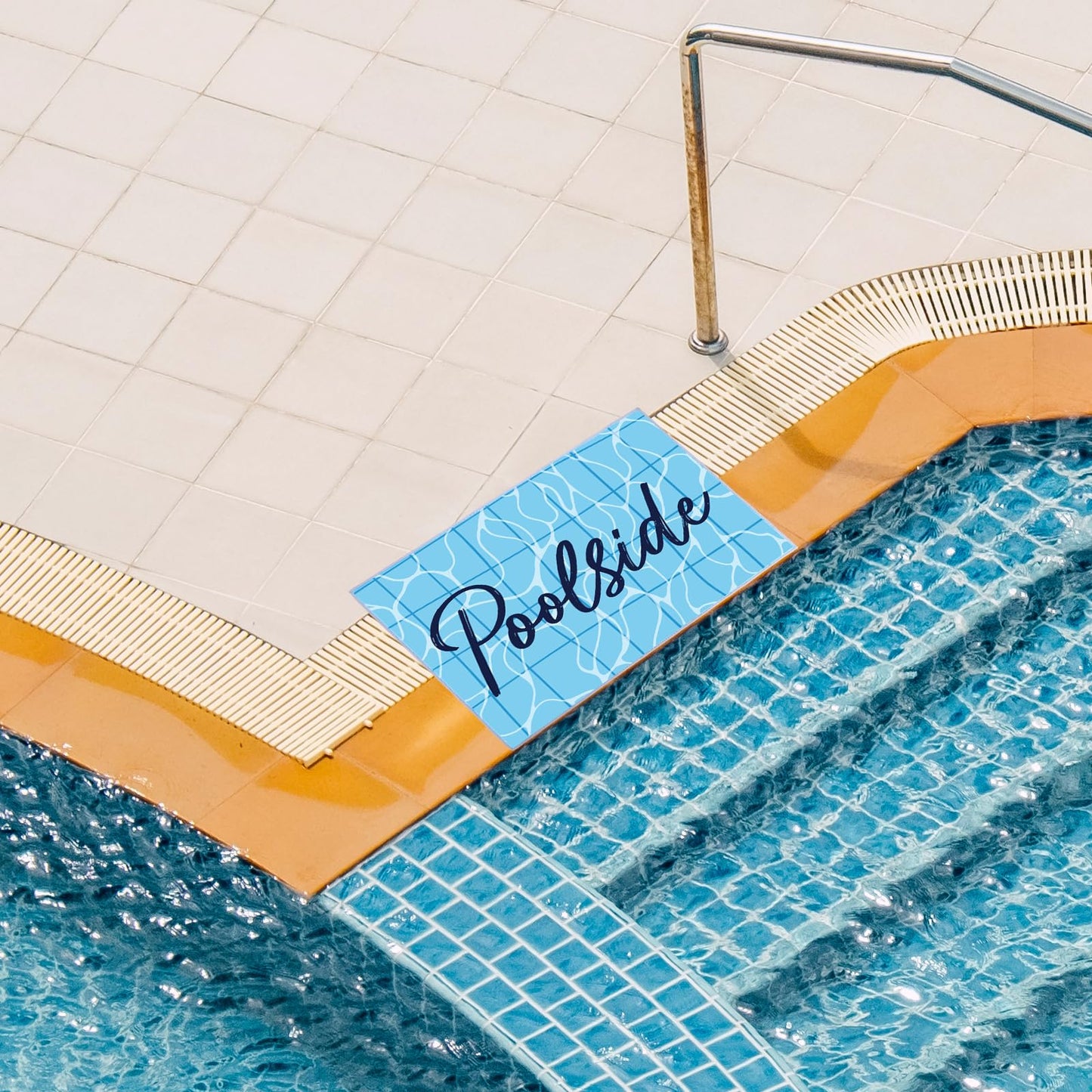 JarThenaAMCS Poolside Mat Blue Wave Pattern Pool Mat Non Slip Pool Deck Rug Waterproof Poolside Floor Pad for Indoor Outdoor Summer Beach Swimming Decorative