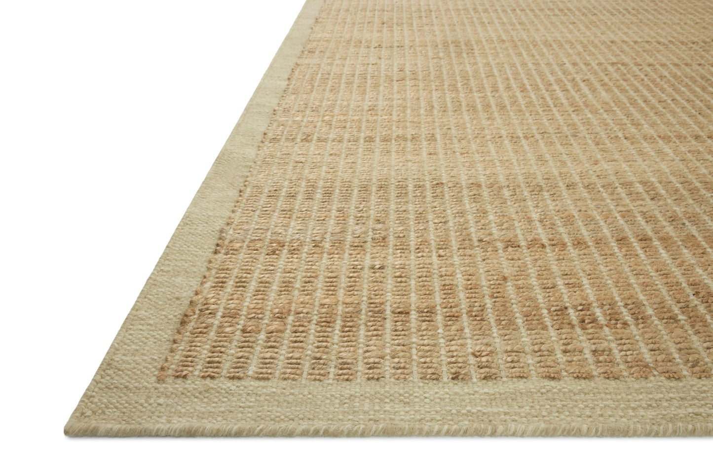Loloi Amber Lewis Lilah Collection LIH-01 Natural/Antique Ivory 3'-6" x 5'-6" Accent Rug Jute, Wool, Cotton, Neutral, Living, Bedroom, Dining, Rug