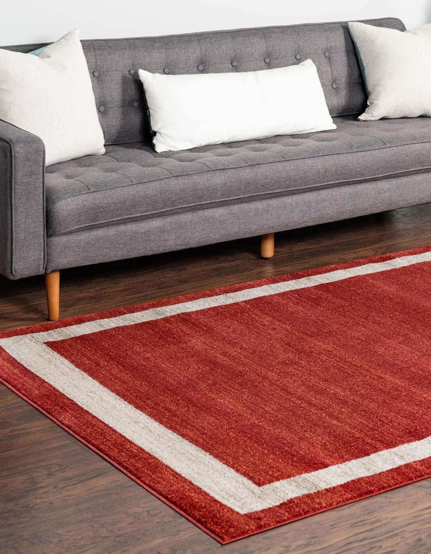 Unique Loom Del Mar Collection Area Rug - Maria (4' 1" x 6' 1" Rectangle, Terracotta/ Ivory)