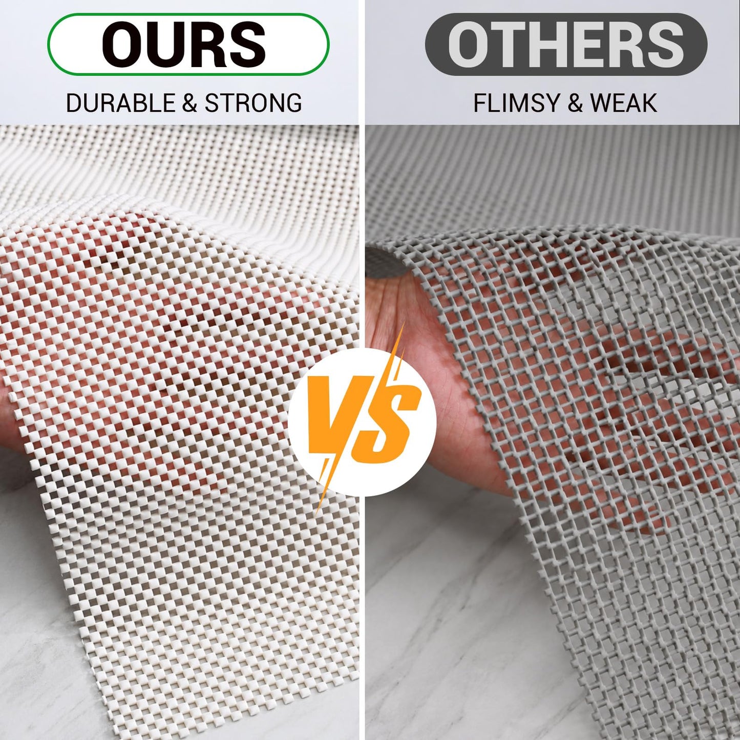 Non Slip Rug Pad Gripper for Hardwood Floors, 3x5 FT Anti Slide Rug Underlay, Eco Safe Odor Free, Cushioned Floor Protector, Cut-to-Size Multi-Purpose Pad