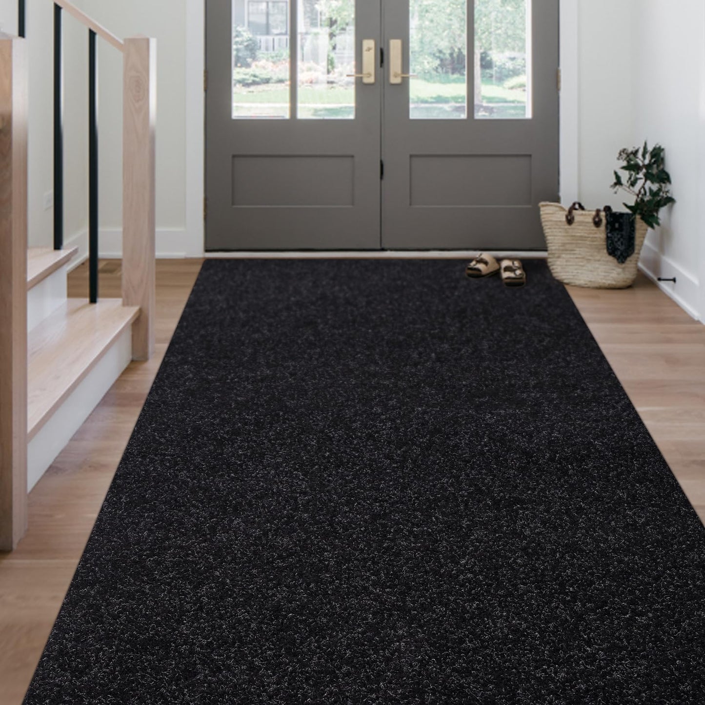 Morefany Outdoor/Indoor 2ft x 6ft Runner Rug, Hallway Custom Sizes Non-Slip Rubber Backing Area Runner Rugs Waterproof Carpet Rugs for Kitchen Entryway Balcony Garage Stair Laundry