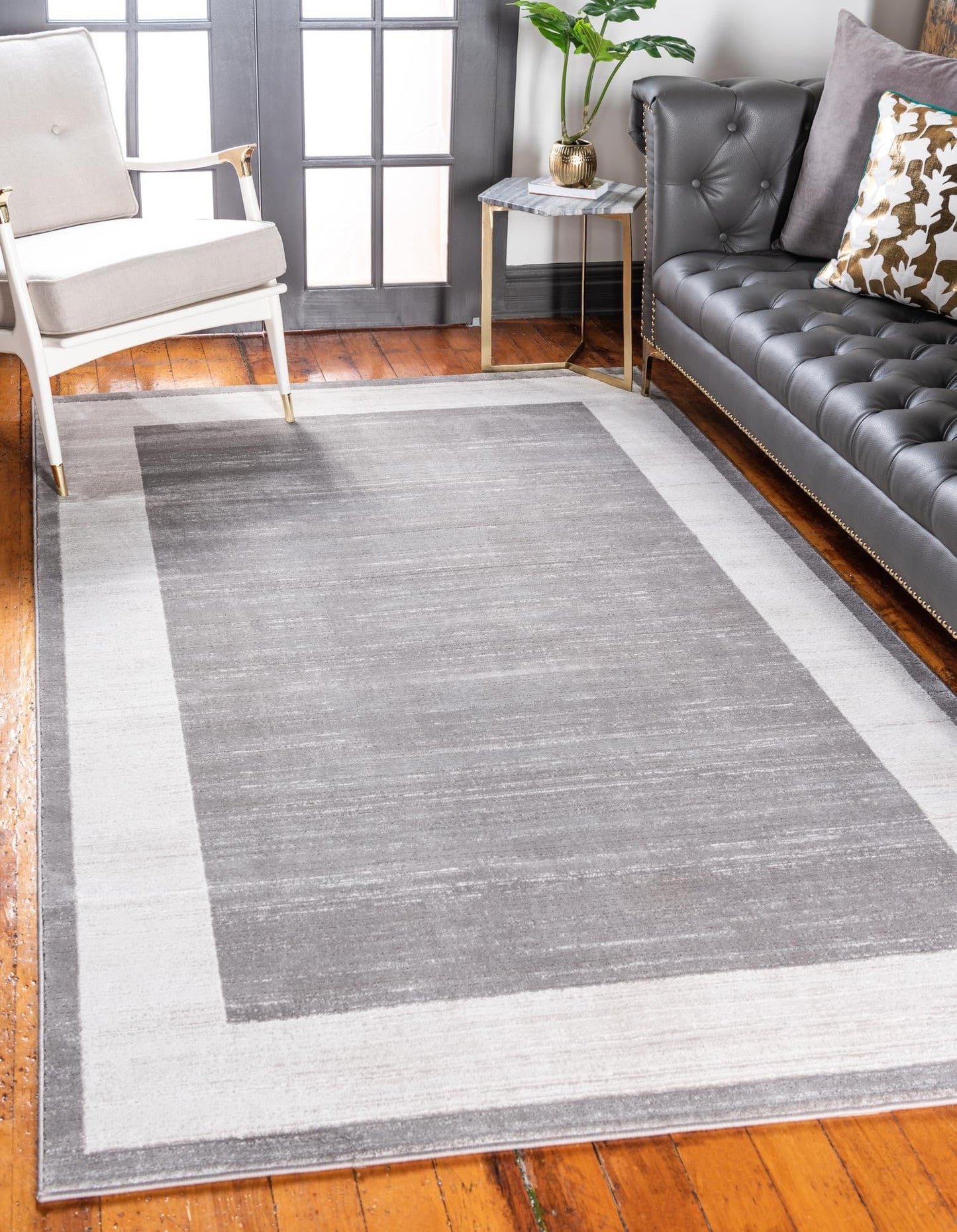 Rugs.com Uptown Collection Rug – 4x6 Gray Medium-Pile Rug Perfect for Entryways, Kitchens, Breakfast Nooks, Accent Pieces