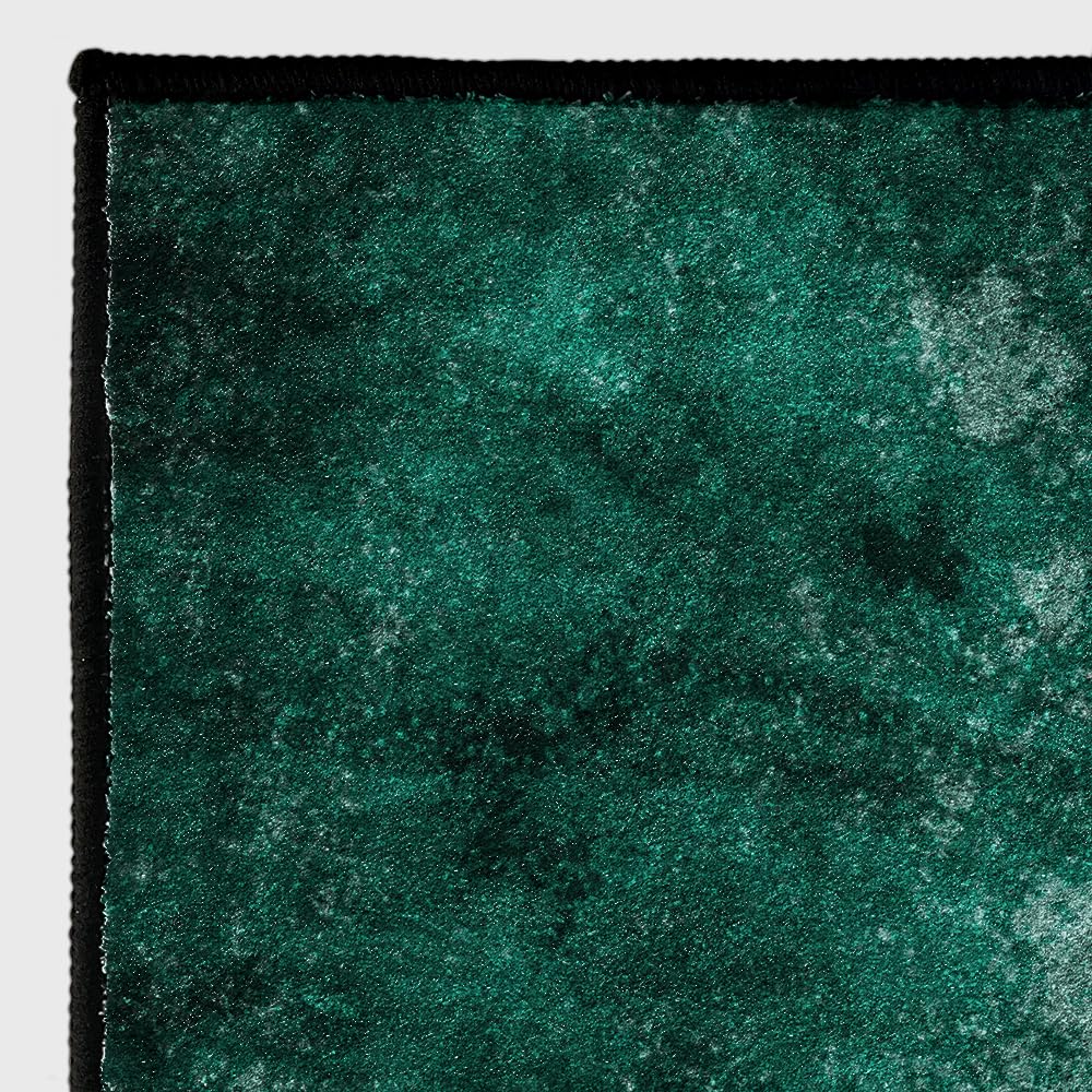 RTYYJDE Washable Living Room Marble Rug Emerald Green Abstract Area Rugs for Dining Room Bedroom Office Study Room Sofa Non Skid Indoor Decorative Modern Floor Mats
