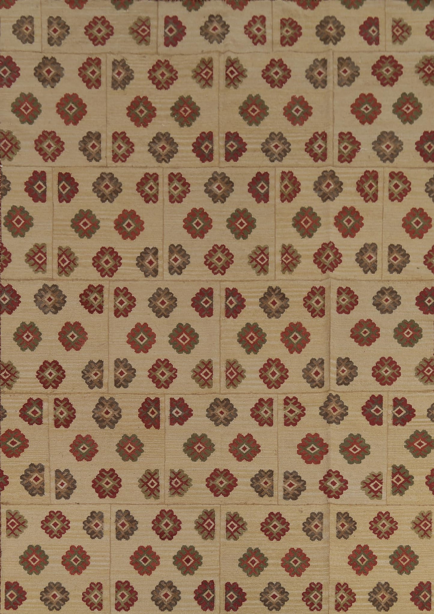 Rug Source Southwestern Style Collection 8x10 Kilim Area Rug, Flatweave/Hand-Woven Beige & Ivories Geometric/All-Over Rug, Oriental Wool Carpet for Bedroom, Living Room, and Dining Room