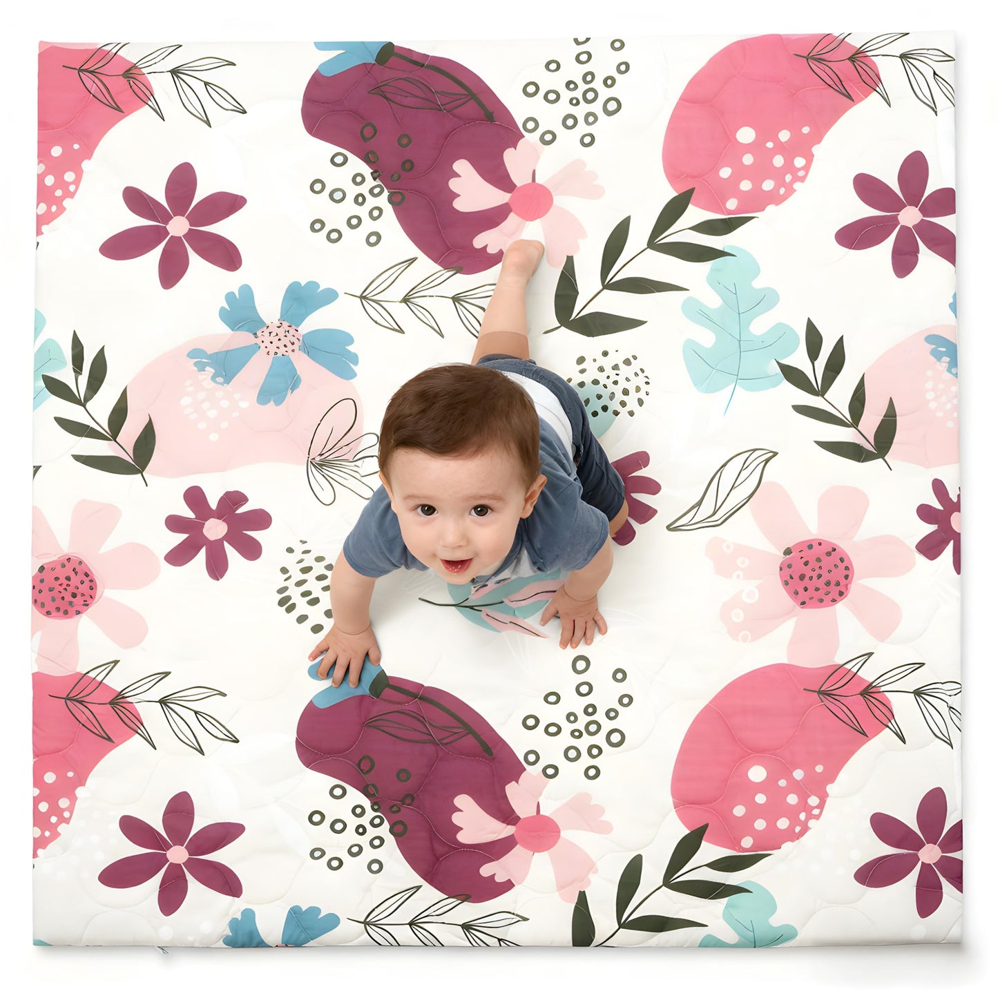 PaPaMat 1.5" Thick Baby Play Mat, 50x50 Removable & Machine Washable Cover