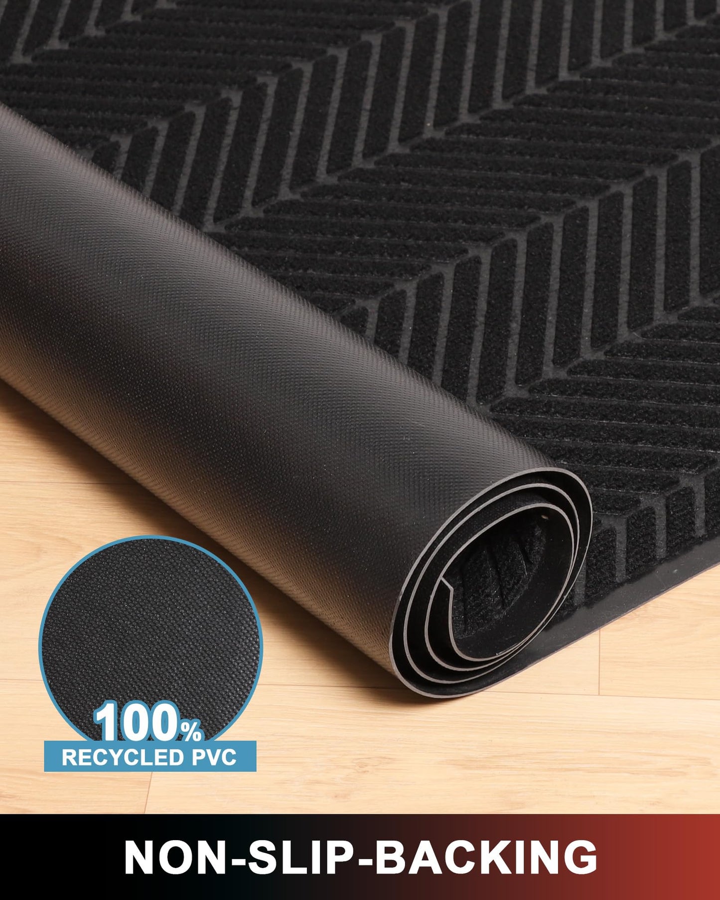 Front Door Mat Indoor Outdoor Entrance, 4' x 6' Heavy Duty Doormat for Entryway, Absorbent Low Profile Welcome Mats Non-Slip, Trap Dirt Durable Mats for Home, Patio, Garage