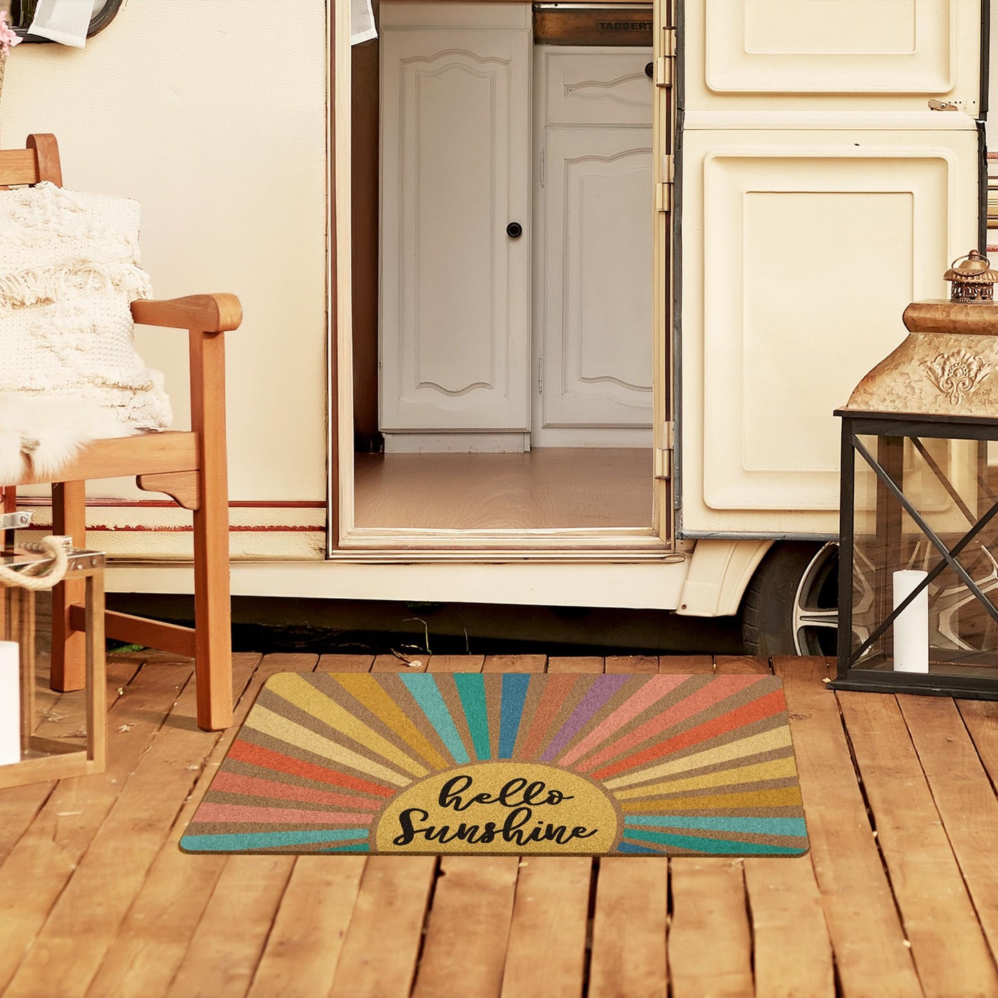 XLDLIOO Boho Sunshine Door Mat, Spring Doormats, Classroom Welcome Mat, Summer Hello Sunshine Welcome Front Door Mat Indoor Outdoor Entrance, Boho Artificial Coir Doormat Rugs for Patio 30x17in