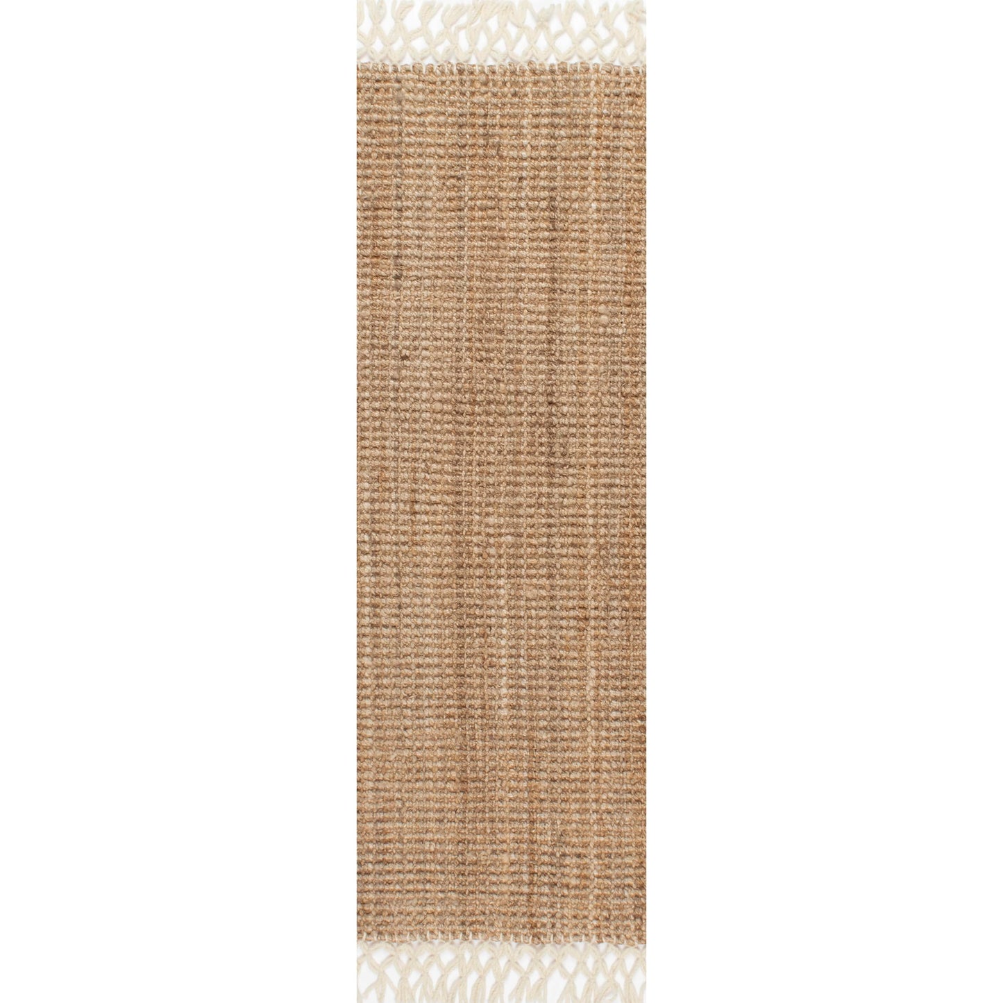 Nuloom Raleigh Natural, 2'6" x 6', Handmade, Jute & Wool, Soft and Textured, High Traffic, Stain Resistant, Easy Clean, Durable Runner for Bedroom, Living Room, Dining Space, Den, Foyer, Entryway
