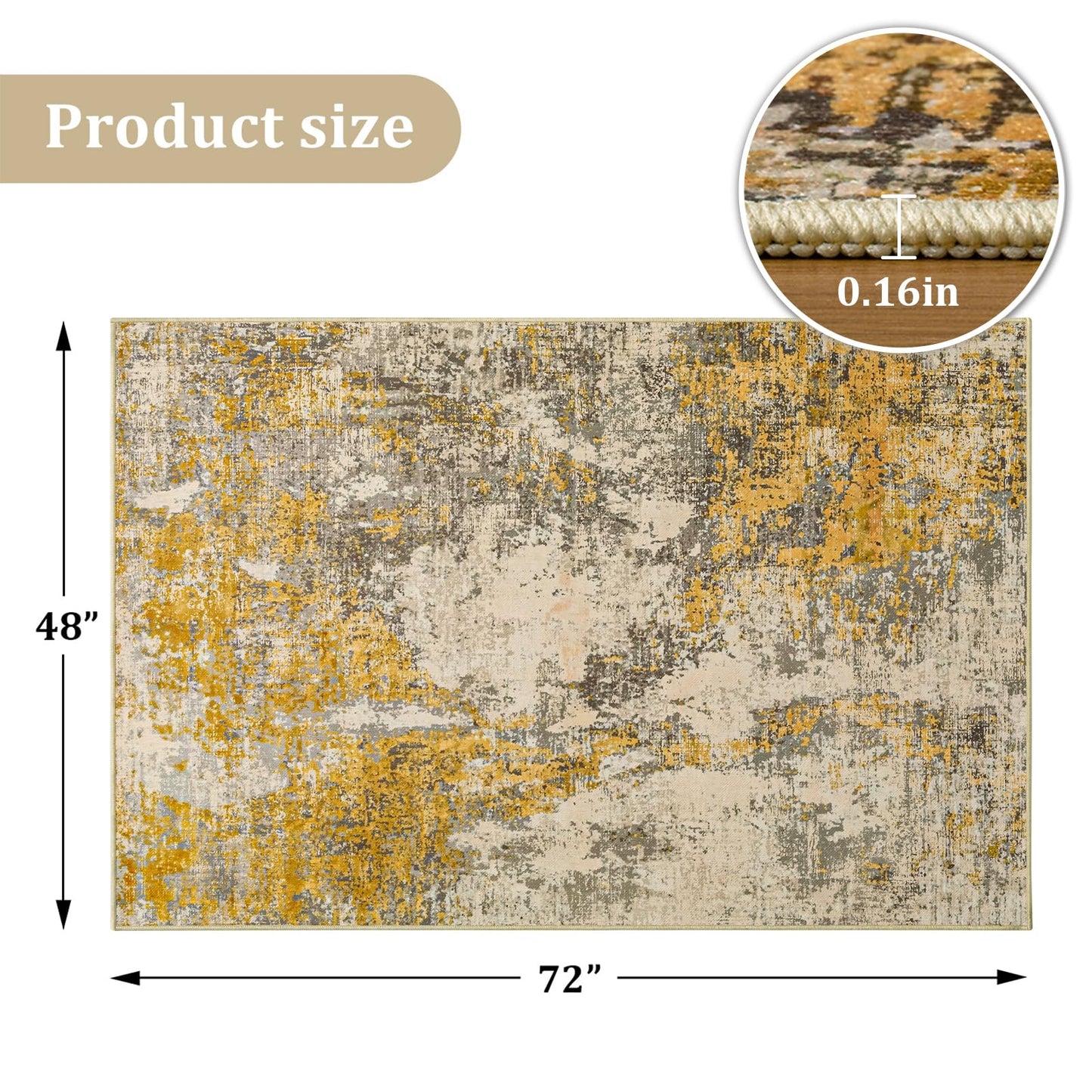 Office Chair Mat for Hardwood Floor, 72"x48" Easy Glide Computer Chair Mat Protector for Rolling Chair Under Desk Rug Nonslip Backing, Machine Wash