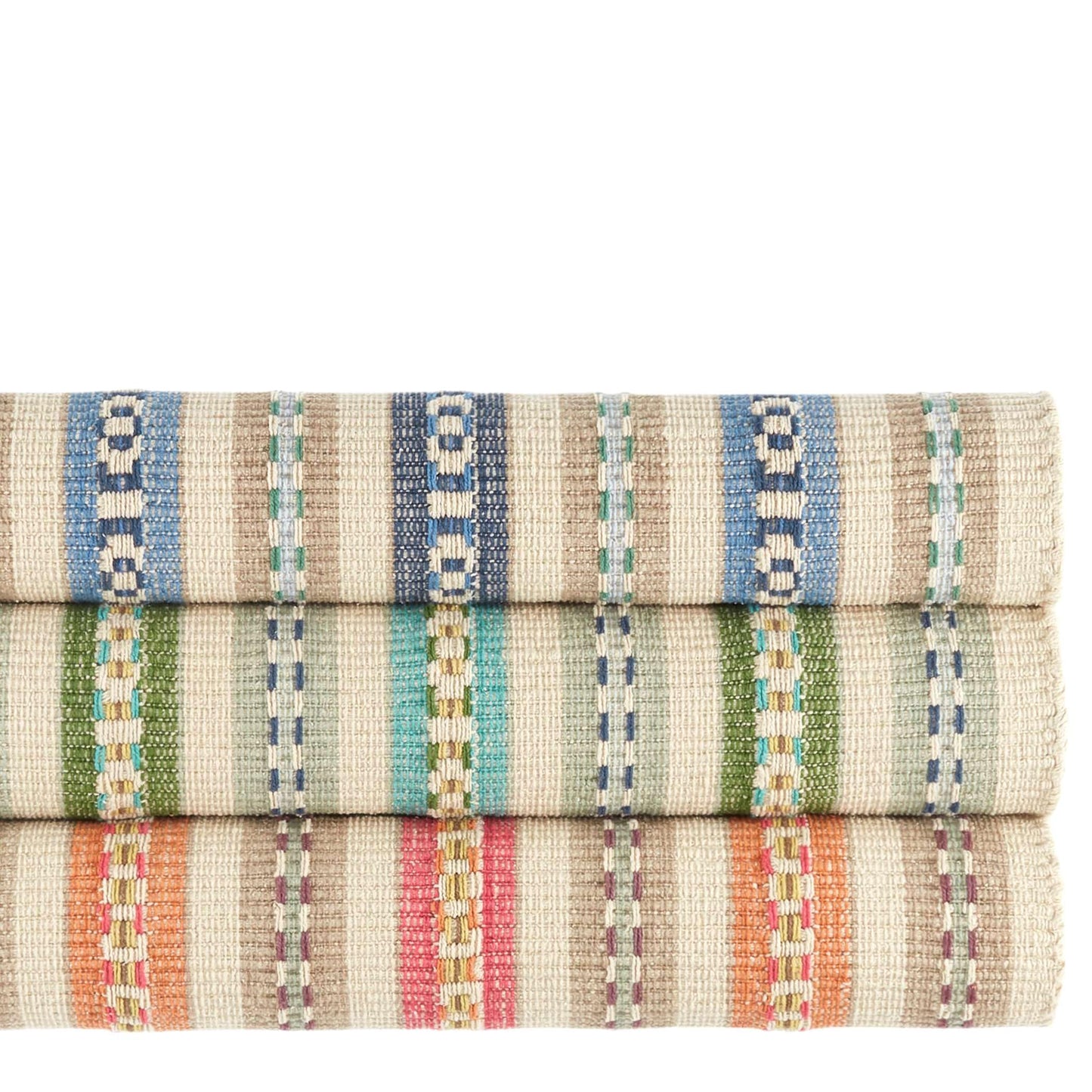 Dash & Albert x Kit Kemp Long Slade Spice Handwoven Cotton Rug, 2 X 3 Feet, Multi Stripe Pattern - Premium Luxury Hotel Quality Soft Breathable Hypoallergenic Machine Washable Easy Care All Season