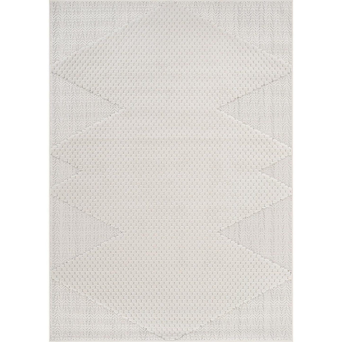 Luul Home Modern Micro Loop Indoor Area Rugs for Living Room Bedroom Kitchen Geometric Triangle White 8x10 Luxury Durable Low and High Pile Non-Shedding Stain Resistant Soft Area Carpet 8 x 10
