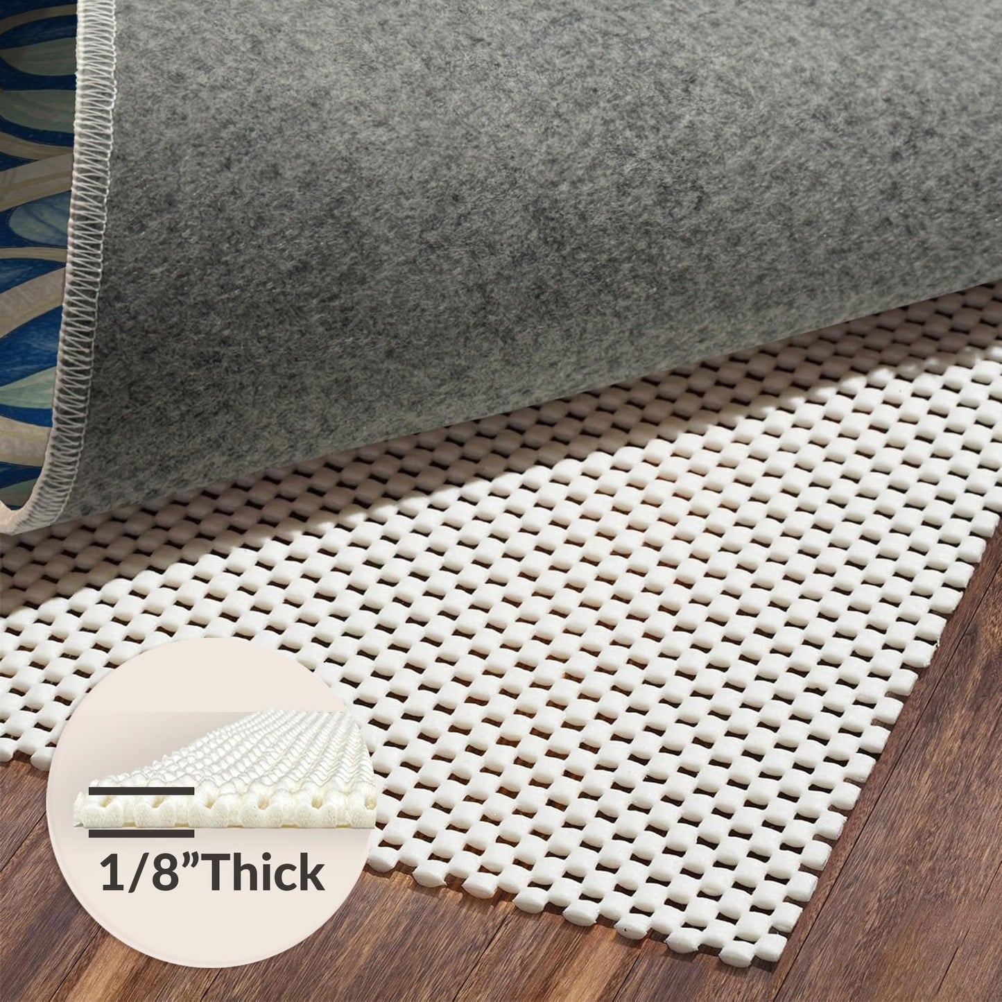 ODIKA Flatwoven High Traffic Area Rug 5x7, Cultural Heritage Geometric Motif, Non Slip, Stain Resistant, Washable Area Rugs for Living Room, Bedroom (Beige, 5x7)