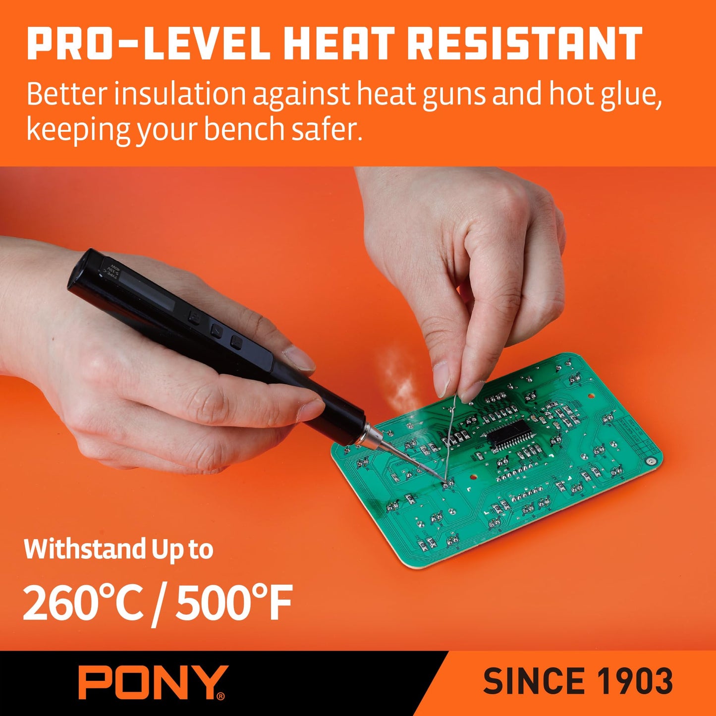 PONY Heavy Duty All-Purpose Silicone Mat, 28" x 23", Non-Stick, Heat-Resistant, Anti-Slip Pad for Resin, Epoxy, DIY, Crafts, Woodworking, Garage & Workshop