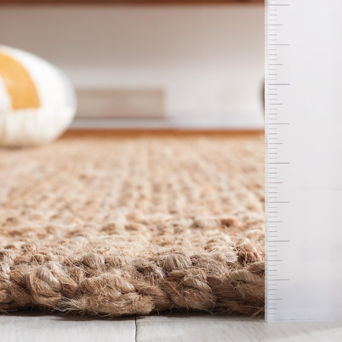 SAFAVIEH Natural Fiber Collection Area Rug - 2'3" x 5', Natural Brown, Handmade Jute & Coir, Farmhouse Style, Chunky Textured Thick Pile (NF747A)