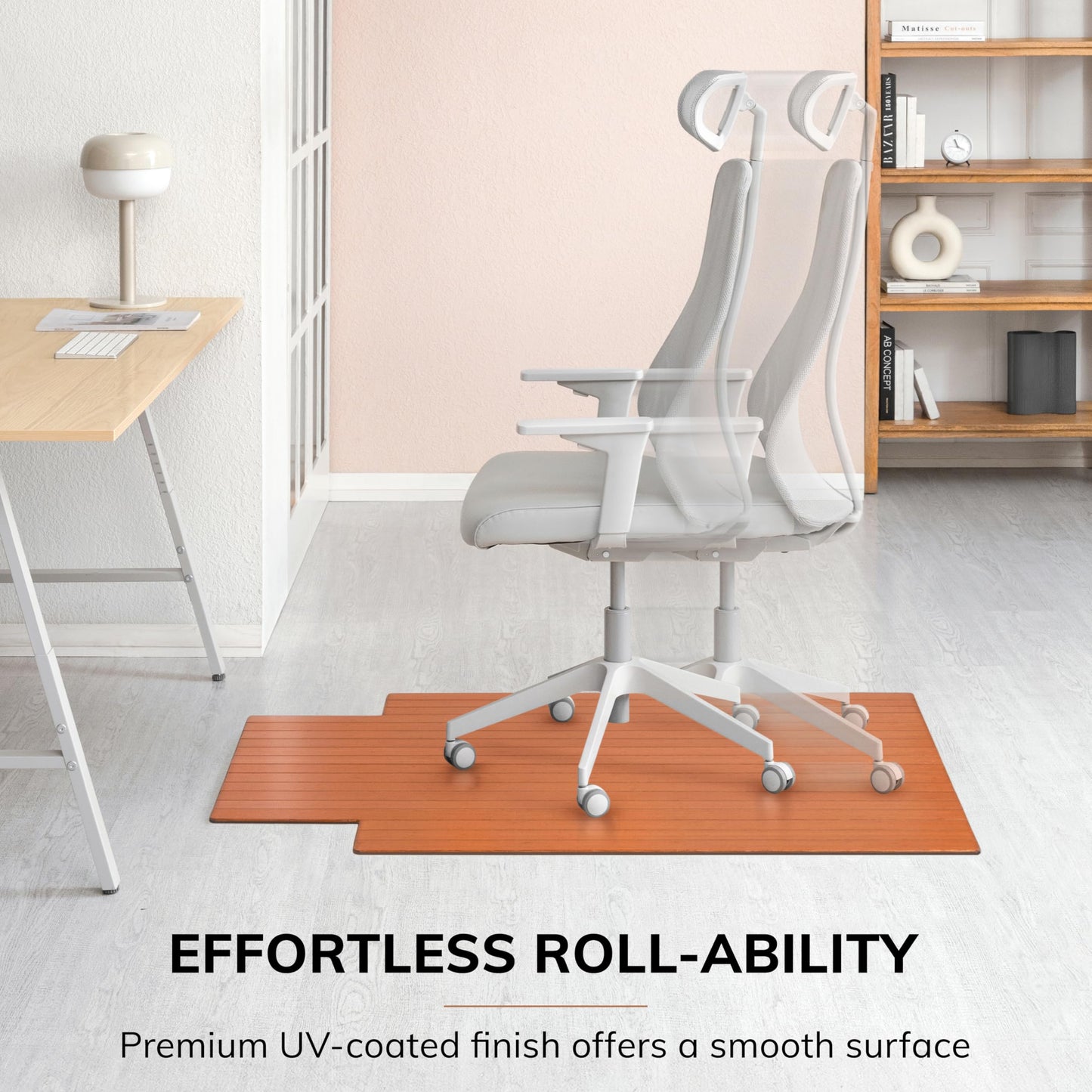 Anji Mountain Office Chairmat Thickest & Sturdy Bamboo Chairmats Highly Premium Quality Anti-Slip Heavy Duty for Multi-Purpose Hardwood Floor Office & Home Floor Protector Office Chair mat-5mm Thick