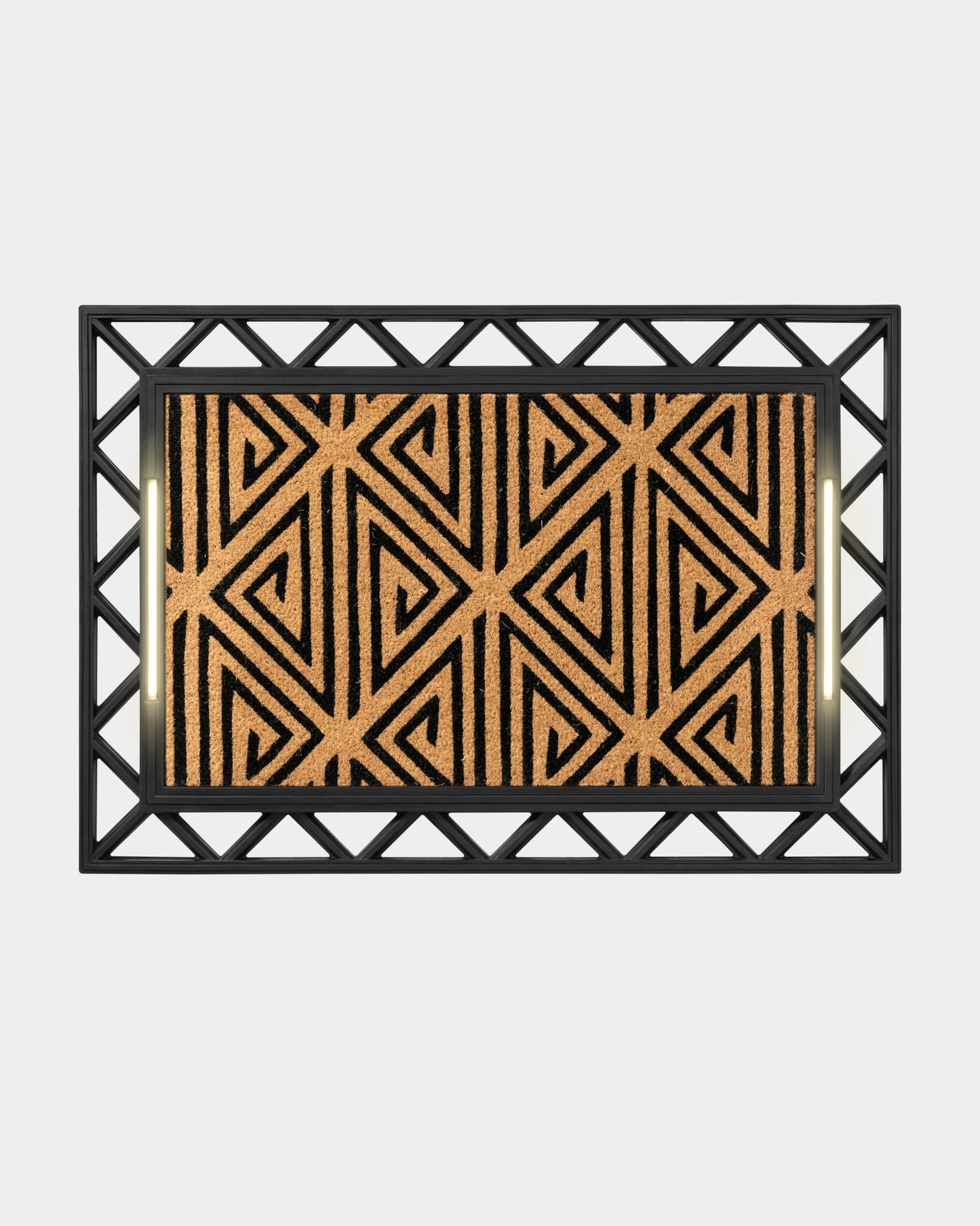 Anji Mountain BriteStep with LED Lights, Front Door Mat - Pressure-Activated Welcome Mat, All-Weather, Outdoor Doormat 18x30 Coir Insert, Wireless 3AA, Auto Shut-Off, 38x26.5in